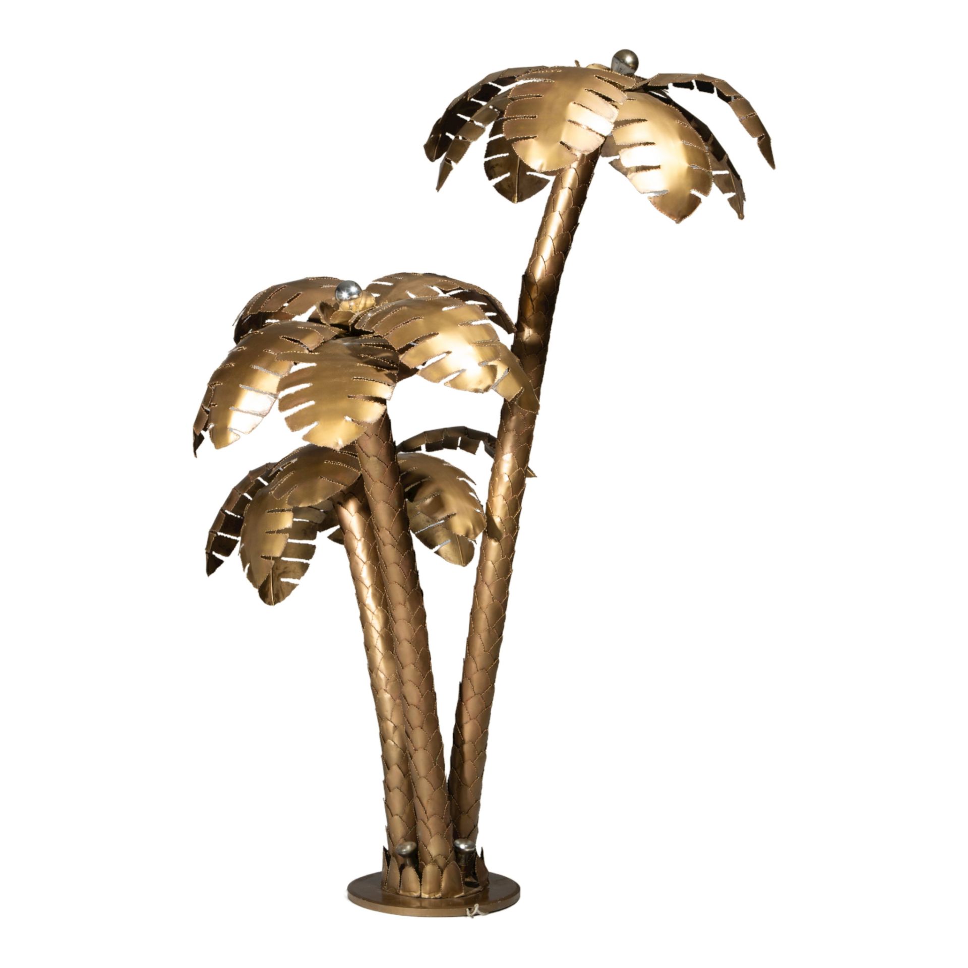 A vintage decorative copy of a palm tree lamp, in the Maison Jansen manner, '70s/80s, H 185 cm - Image 8 of 9