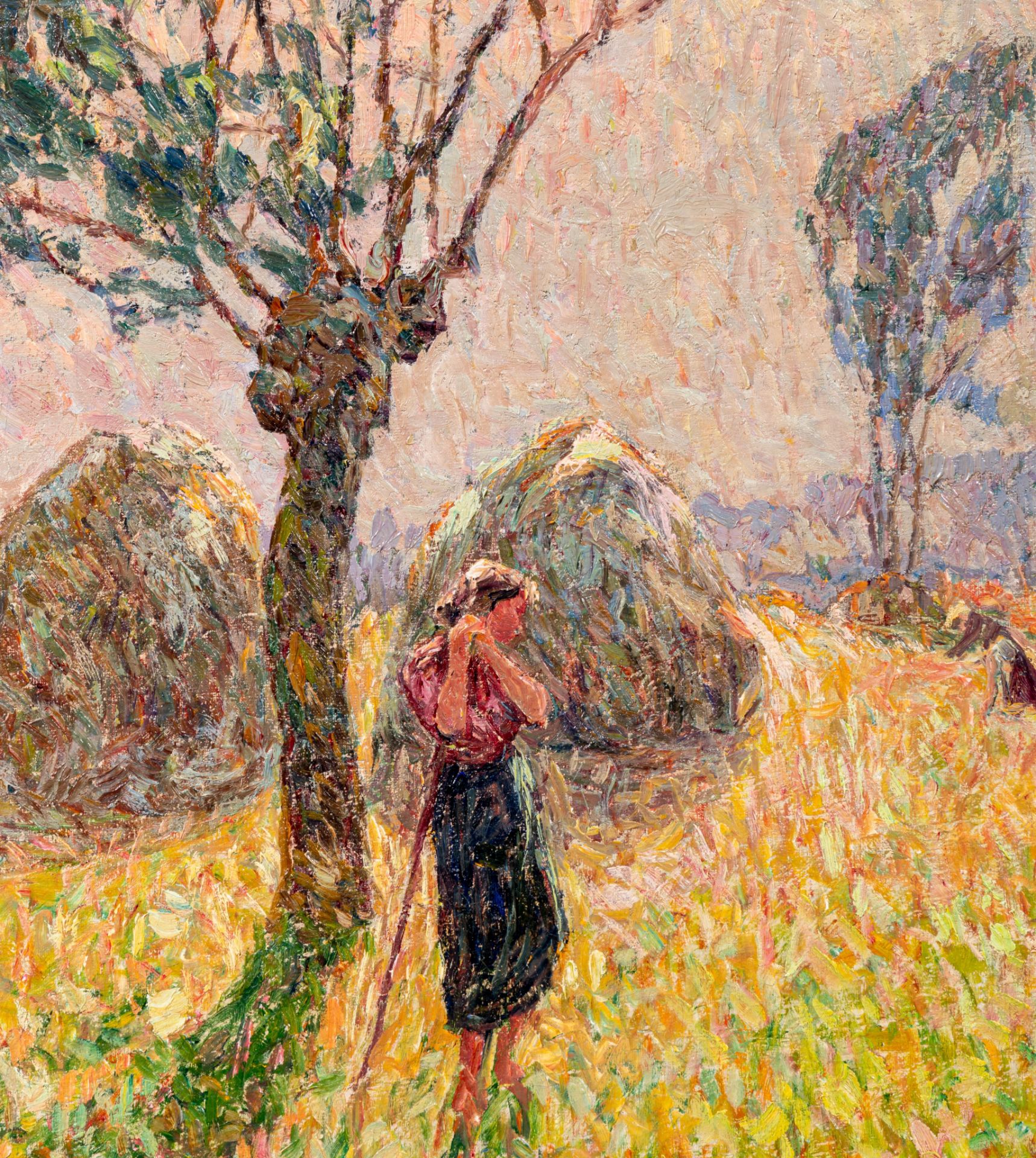 Modest Huys (1874-1932), 'De Oogst', the harvest, ca. 1912, oil on canvas, 71 x 82 cm - Bild 5 aus 6