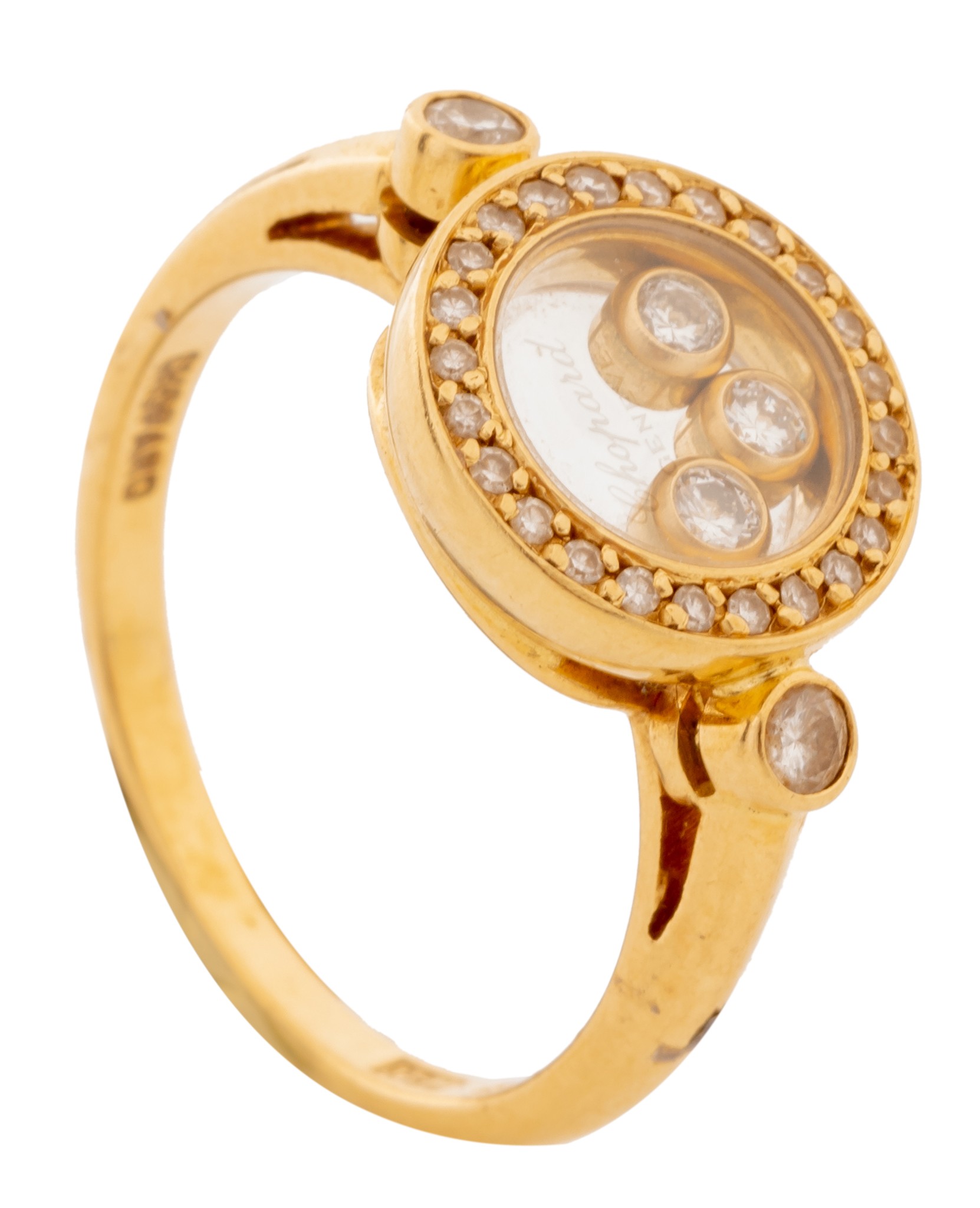 A Chopard 18ct yellow gold ring, set with brilliant-cut diamonds, 5,3 g (+) - Image 7 of 7