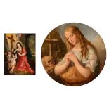 Two works of Mary Magdalene, 17/18th - 19thC, 17 x 22 - 39 x 39 cm