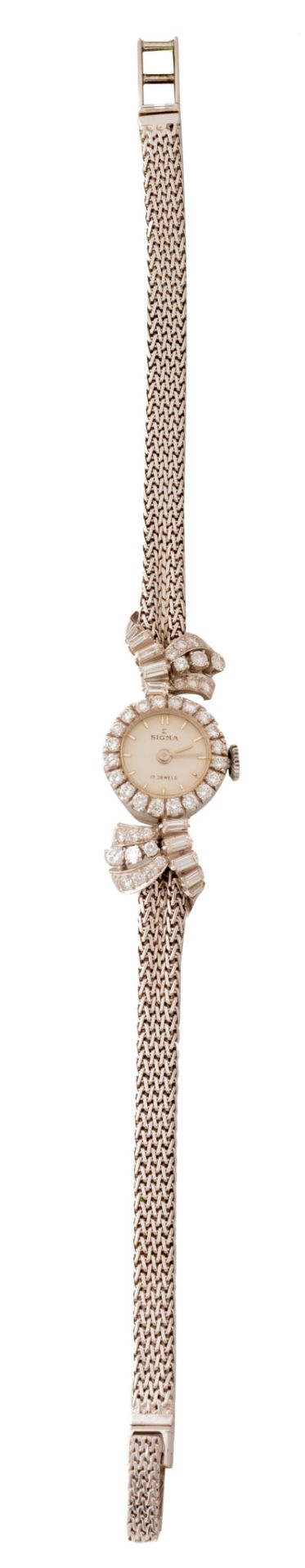 An 18ct platinum Sigma ladies' watch, set with brilliant-cut diamonds - Image 2 of 8