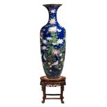 A fine and imposing Japanese cloisonné enamelled vase, late Meiji, H 148 cm