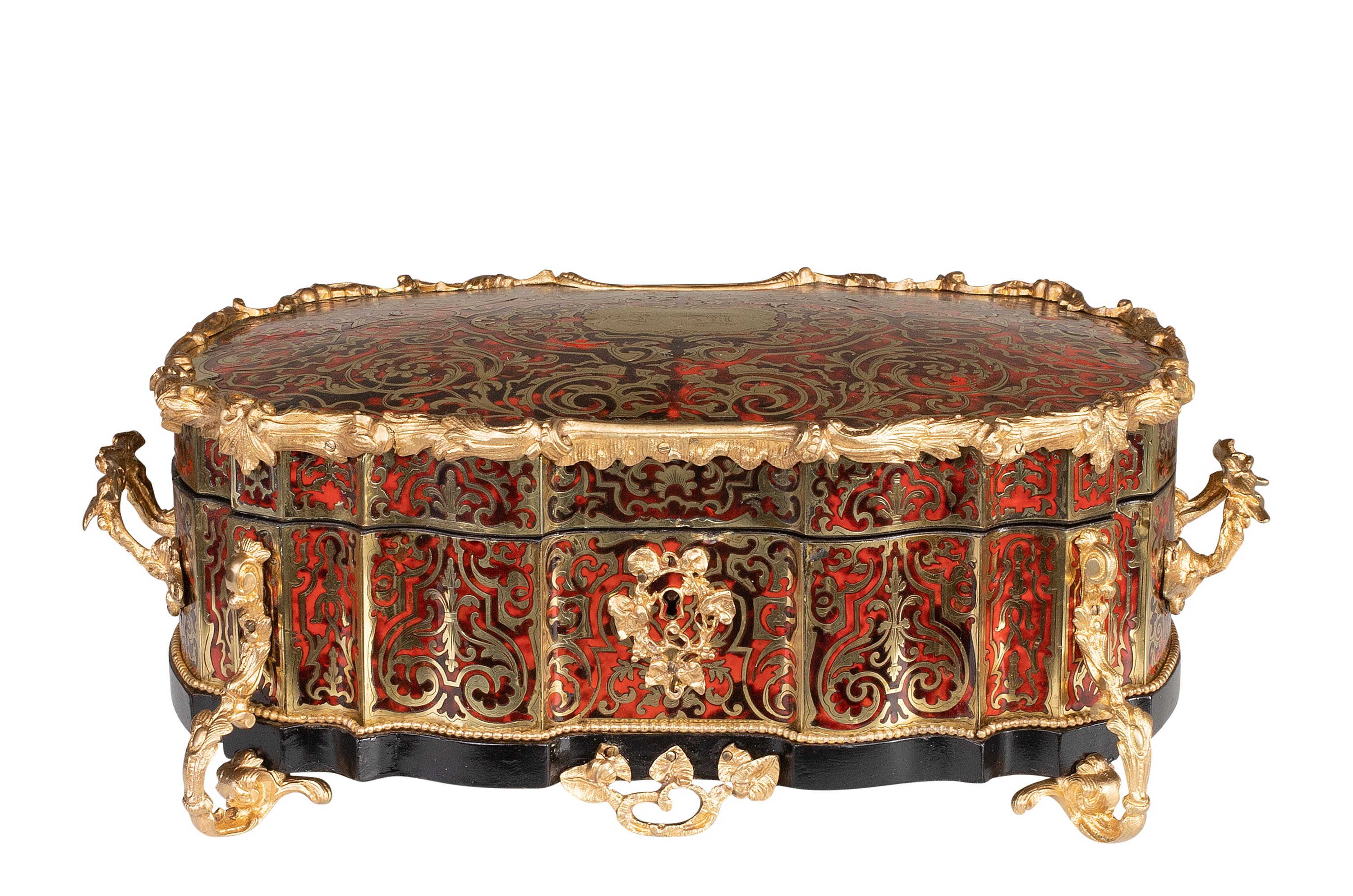 A very fine Napoleon III Boule box with gilt bronze mounts, H 14,5 - W 41 cm