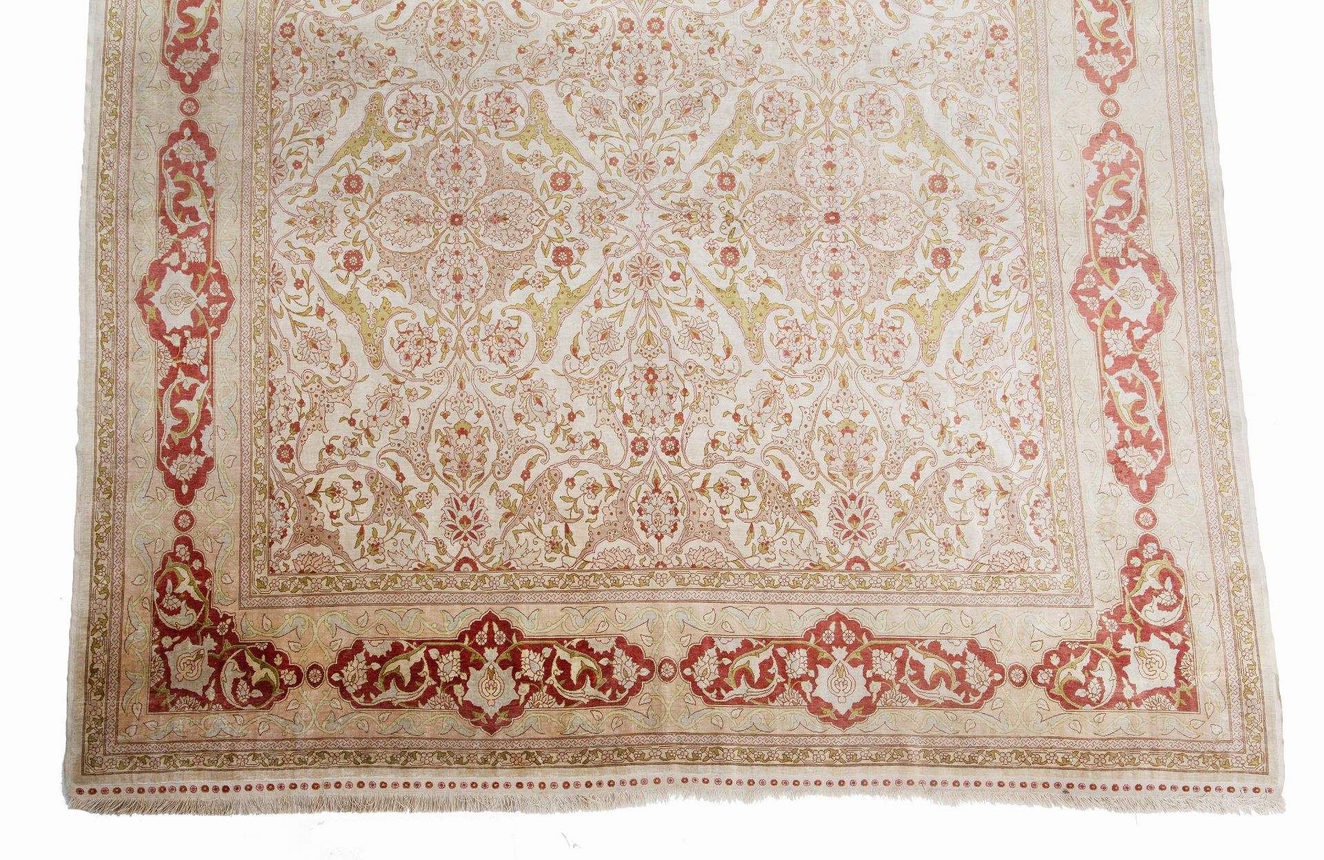 An Oriental silk on silk rug, floral decorated, signed, 201 x 301 cm - Image 5 of 8