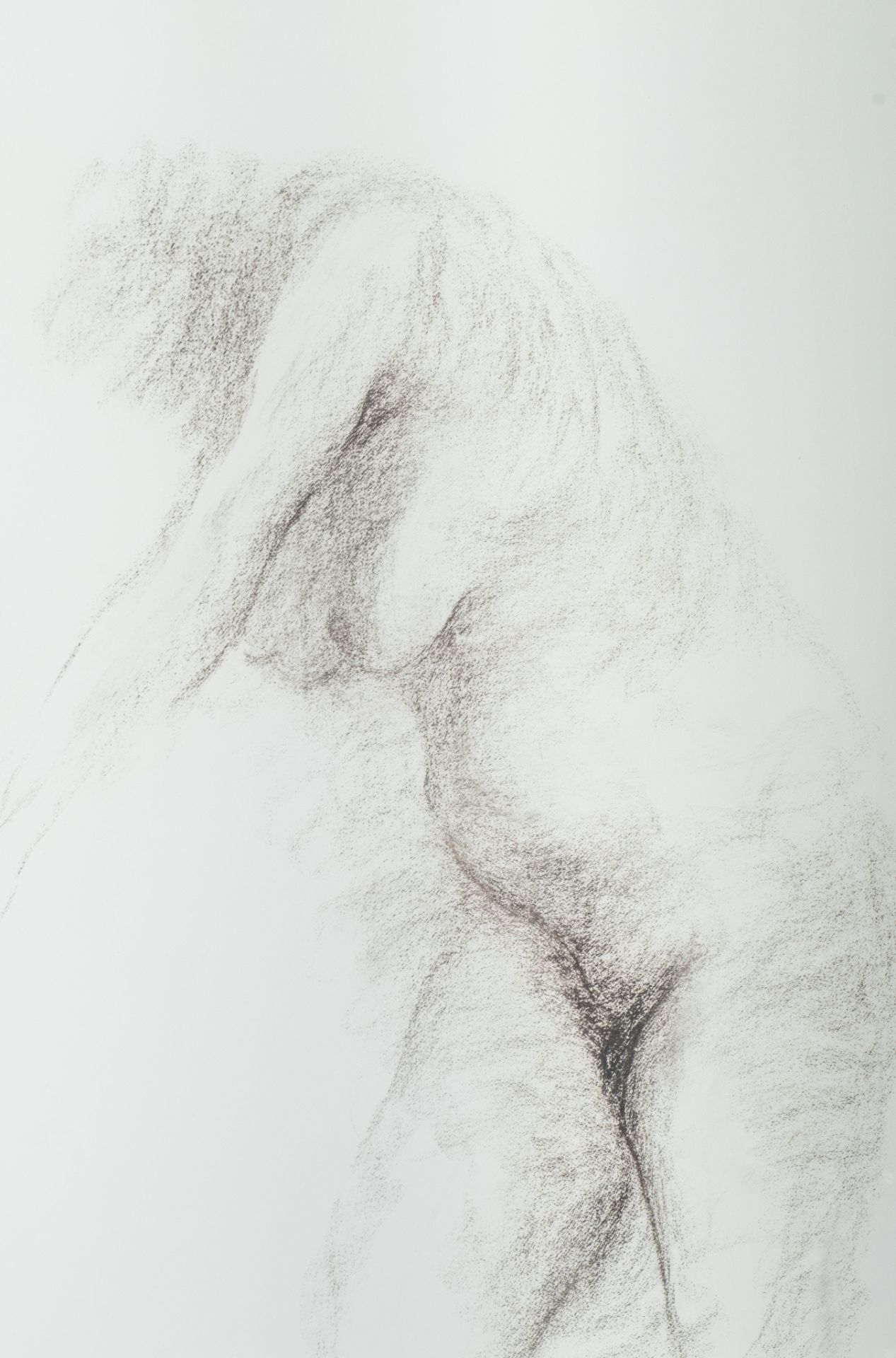Eugène Dodeigne (1923-2015), female nude, charcoal drawing, 73 x 106 cm
