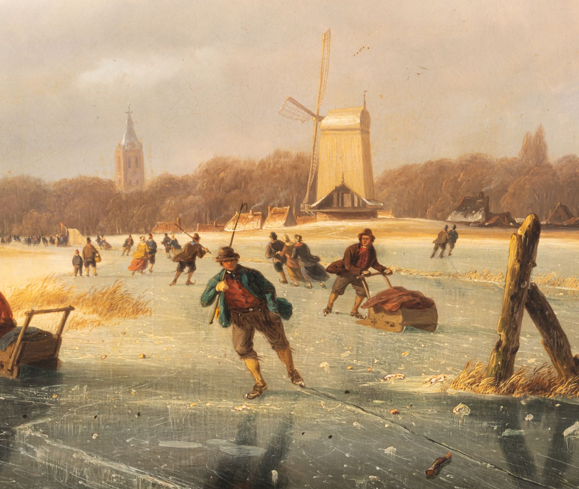 Nicolaas Johannes Roosenboom (1805-1880), skaters on the ice, oil on canvas, 58 x 75 cm - Bild 6 aus 6