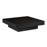 A black granite design coffee table, H 27 - W 100 - D 100 cm