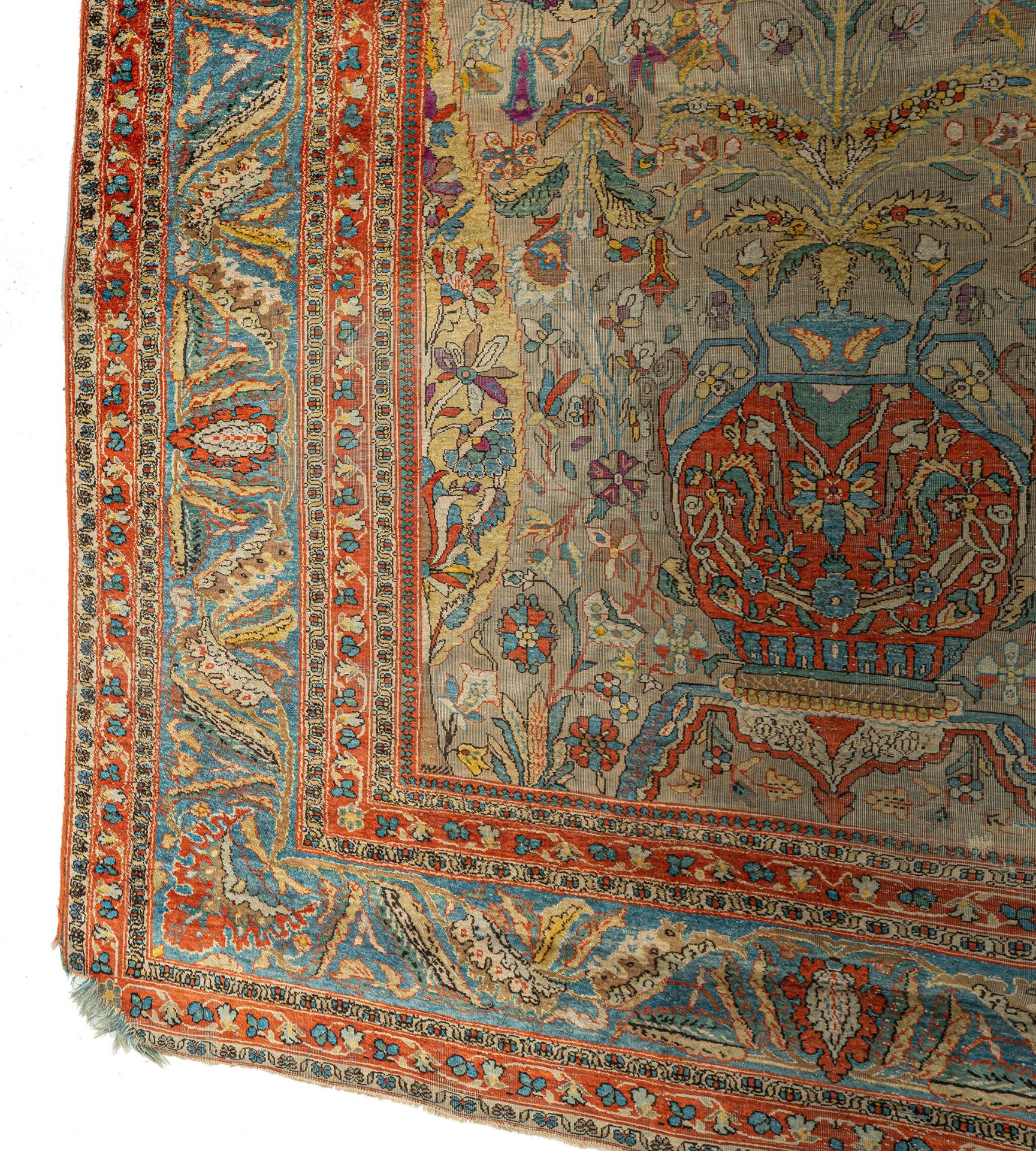 A Persian 'vase carpet', silk, 140 x 235 cm - Image 11 of 14