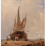 Jacob Jacobs (1812-1879), after the fishing, 1844, oil on panel, 27 x 28,5 cm
