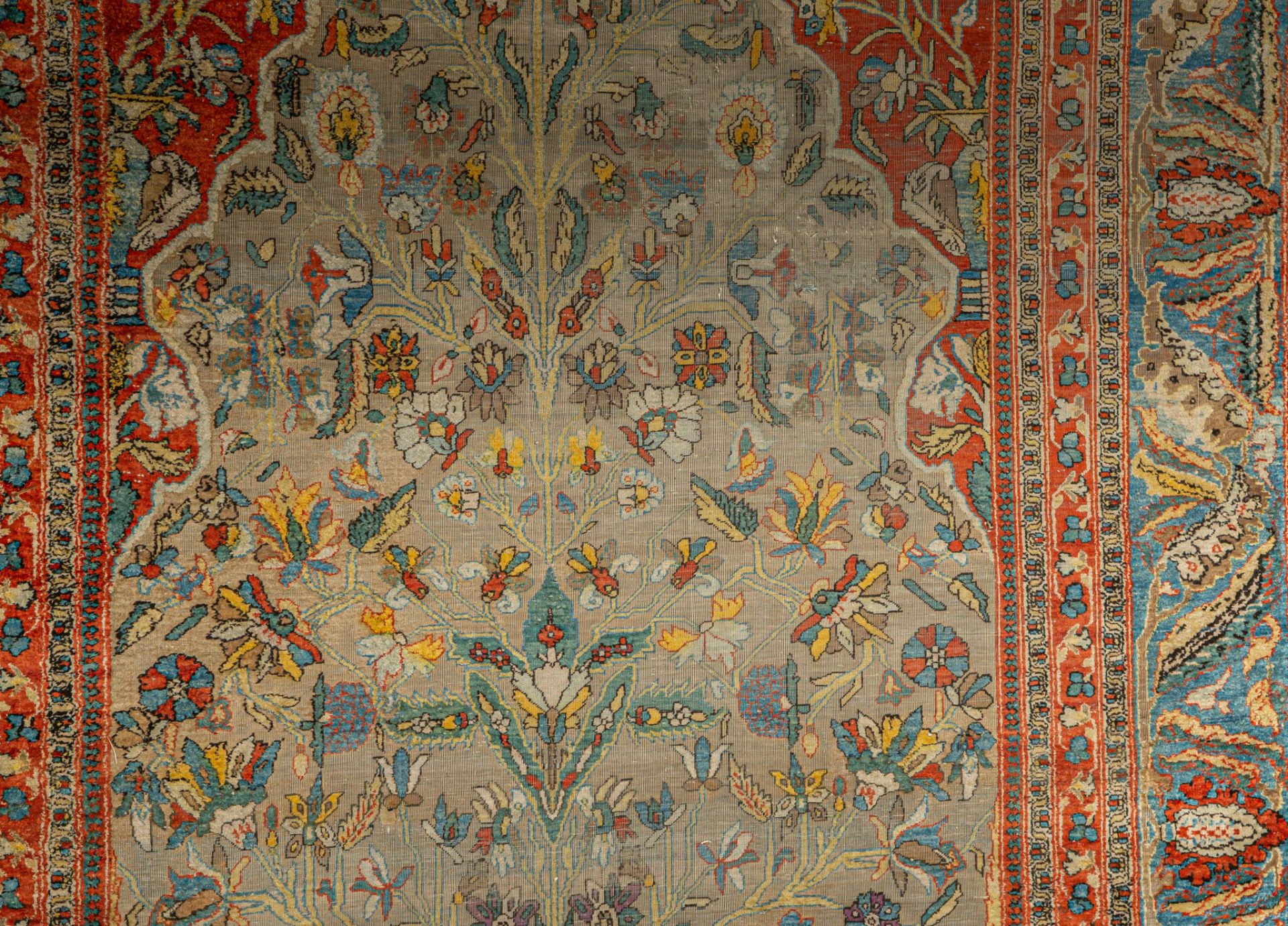 A Persian 'vase carpet', silk, 140 x 235 cm - Image 8 of 14
