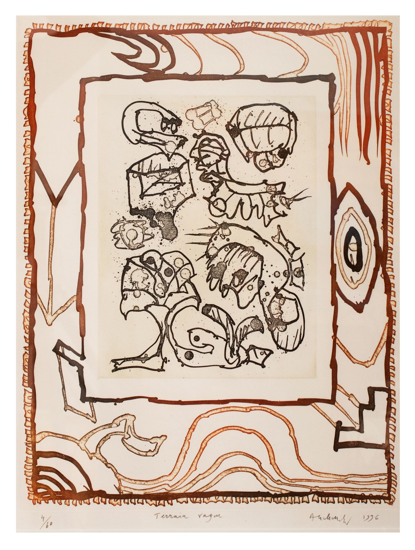 Pierre Alechinsky (1927), 'Terrain Vague', 1996, aquatint, N° 4/60, 53 x 68 cm