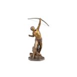 Edouard Drouot (1859-1945), the archer, patinated bronze, H 69 cm