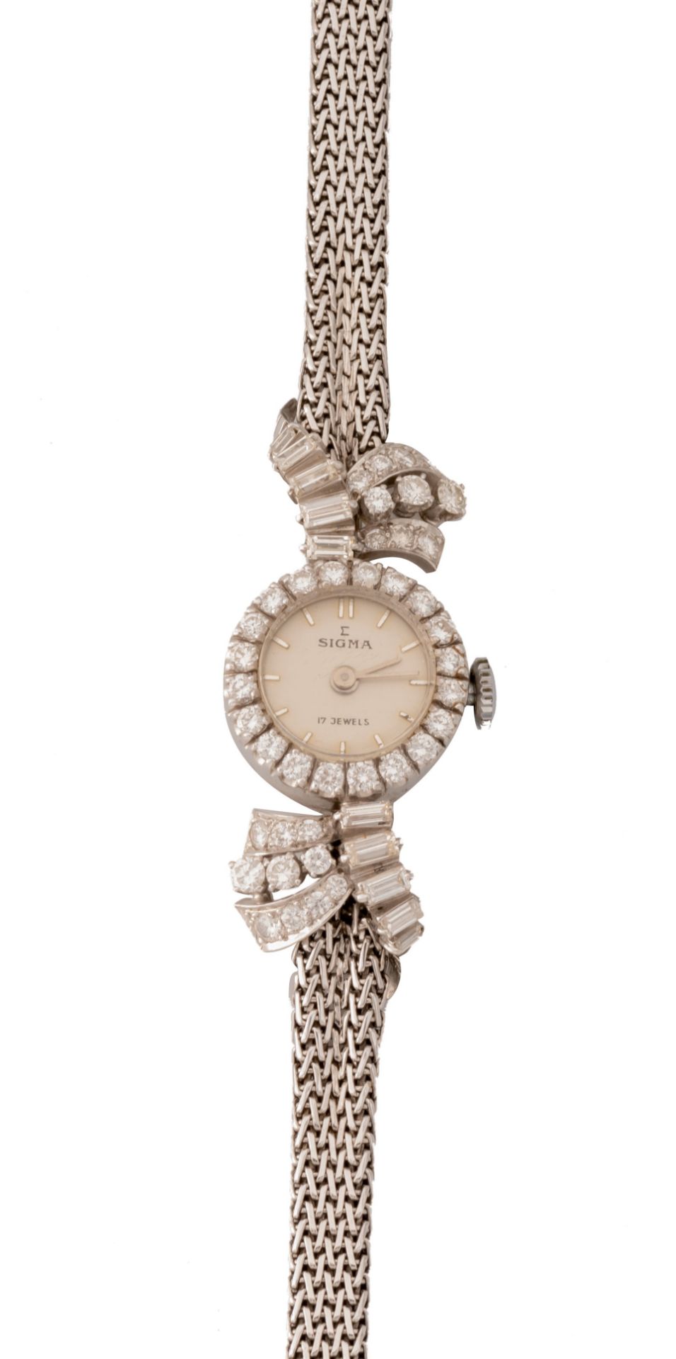 An 18ct platinum Sigma ladies' watch, set with brilliant-cut diamonds - Image 6 of 8