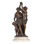 Edmond Levêque (1814-1874), Bacchanal, patinated bronze, H 56 cm