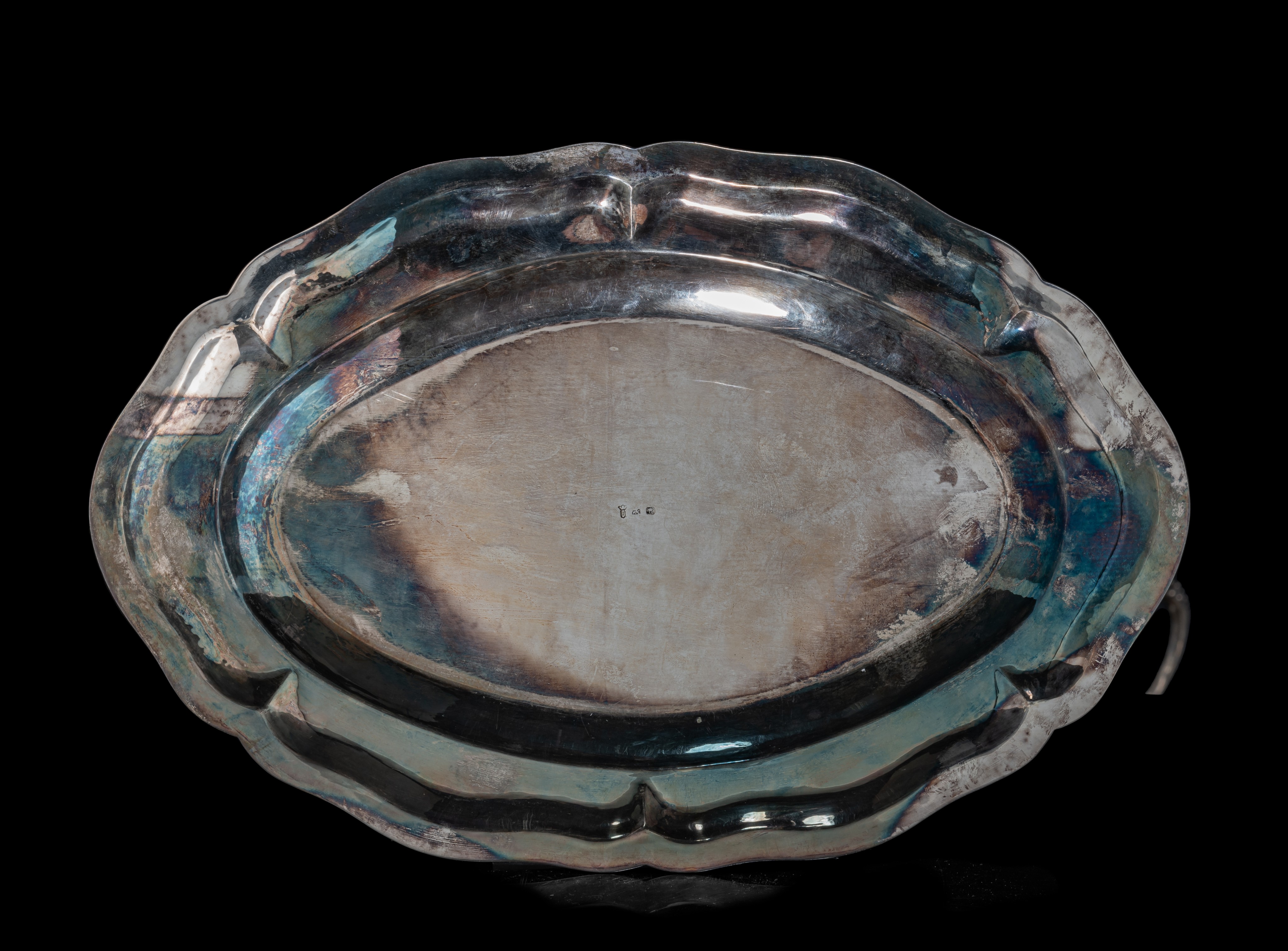 Two silver trays, 30,5 x 45,5/46 cm - total weight: ca. 2.521 g - Image 5 of 6