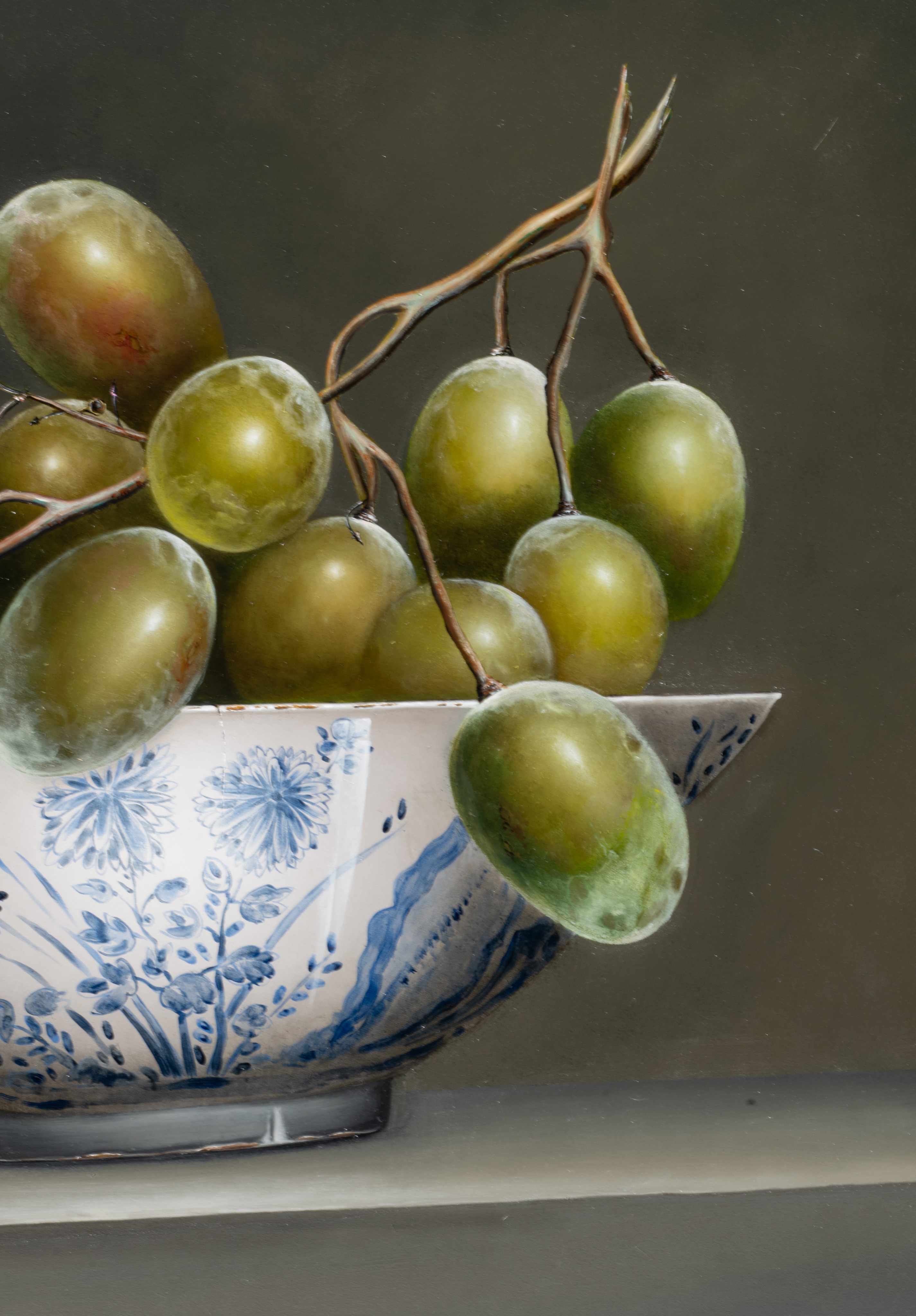 Ignace Bauwens, still life with grapes in a Chinese blossom bowl, oil on panel, 80 x 100 cm - Image 7 of 7