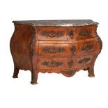 A Rococo style 'commode bombé', H 91 - W 155 - D 60 cm