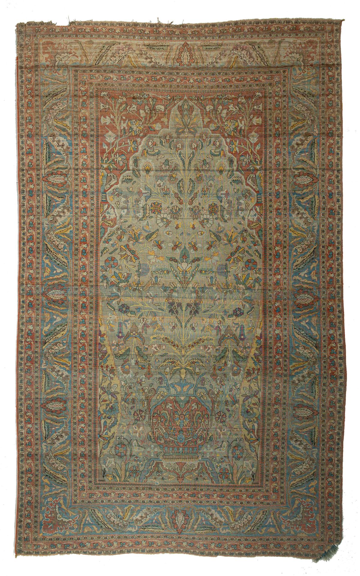 A Persian 'vase carpet', silk, 140 x 235 cm - Image 2 of 14