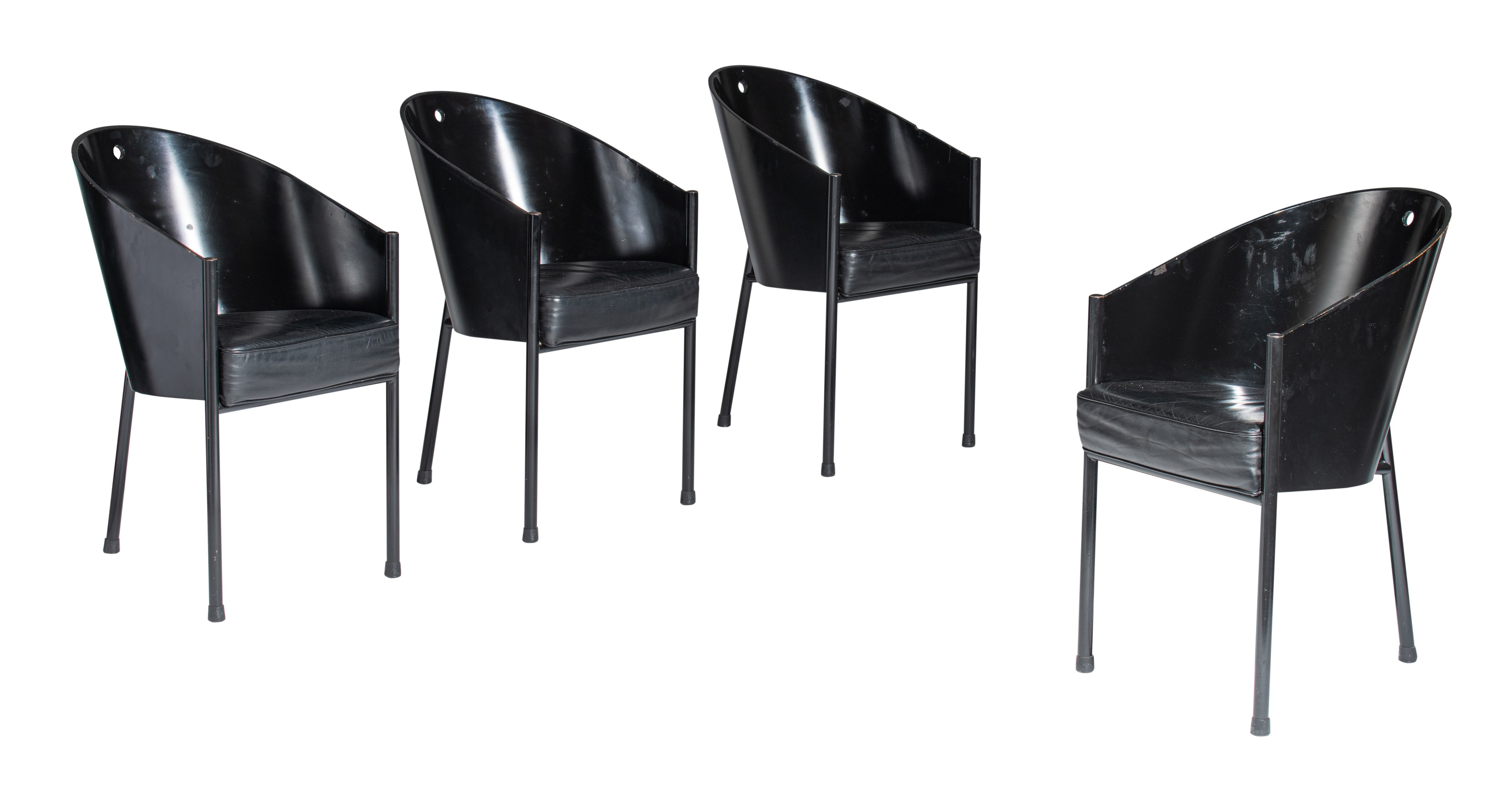 A vintage set of 4 Costes chairs by Philippe Starck for Aleph Driade, Italy, 1984, H 80 - W 47,5 cm - Image 11 of 20