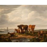 Abraham Bruiningh van Worrell (1787-1832), resting cattle in a landscape, oil on canvas, 51,5 x 63 c