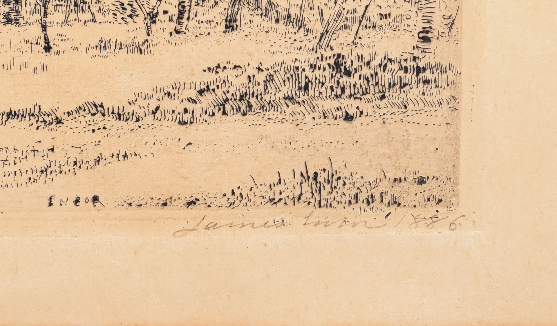 James Ensor (1860-1949), 'Le verger' (The Orchard), 1886, etching on Simili Japon, 160 x 240 mm - Bild 4 aus 4