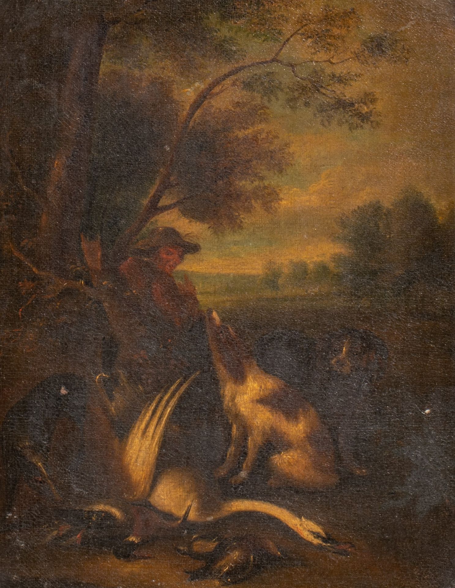 A pair of pendant paintings of hunting scenes, oil on canvas, 25 x 32 cm - Bild 5 aus 6