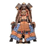A Japanese miniature do gusoku samurai armour, possibly late Meiji/early Taisho, Total H 77 cm
