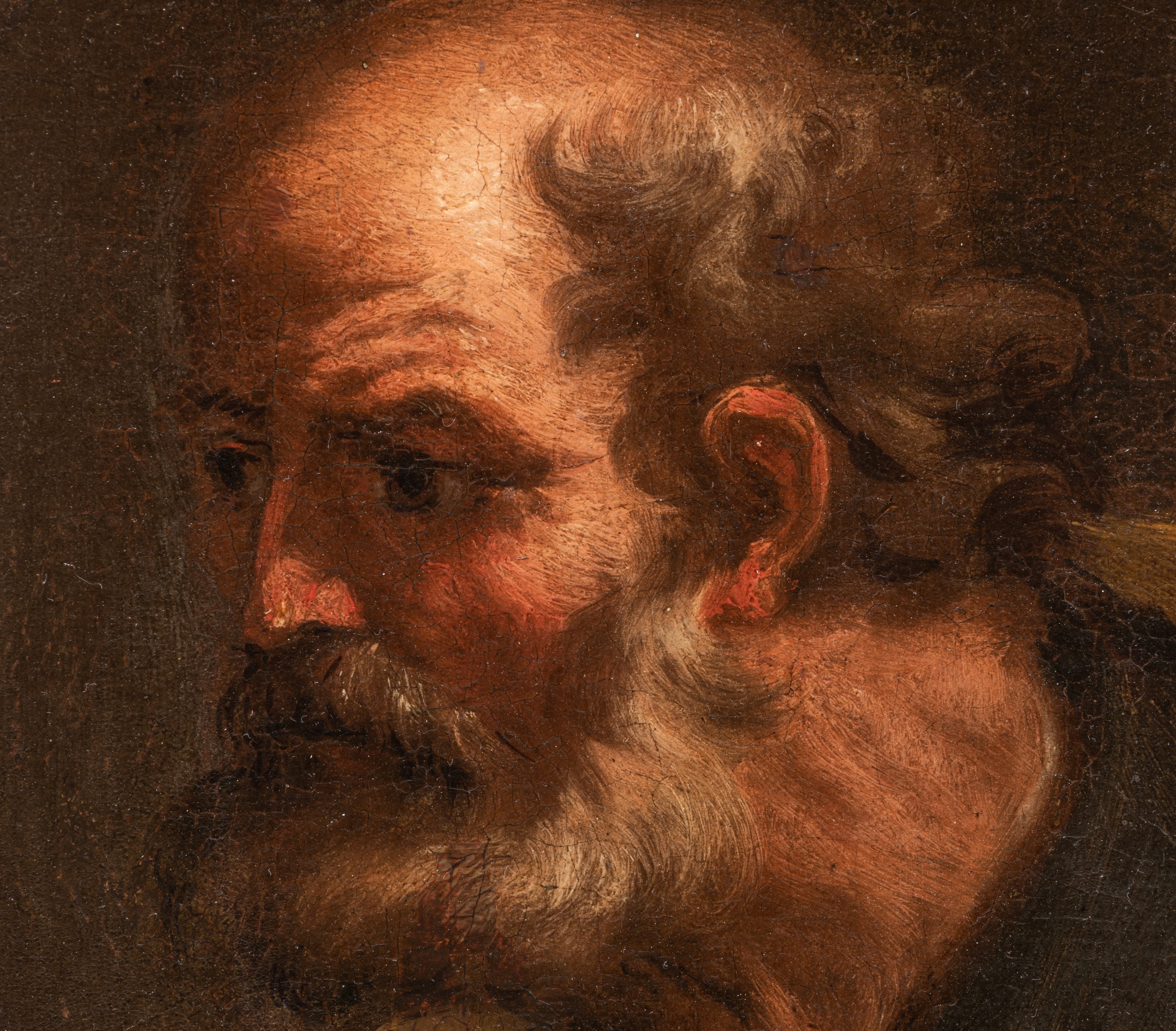 After Jacob Jordaens (1593-1678), the head of a bearded man, possibly an apostle, 17thC, oil on canv - Image 5 of 5