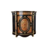 A Napoleon III Boulle cabinet with Rouge Royal marble top and gilt bronze mounts, H 102 - W 112 - D