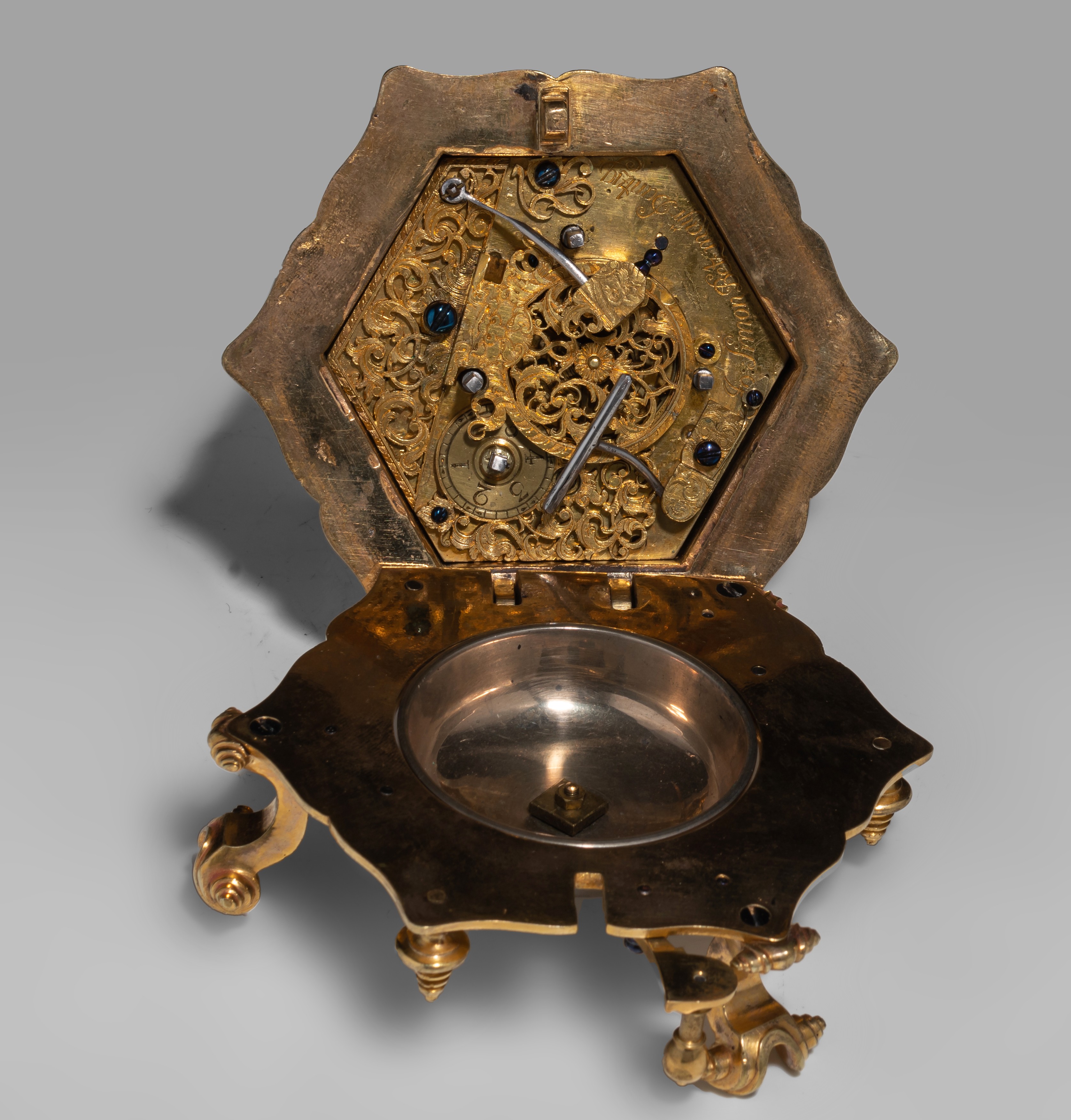 An important table clock with hour repeater and alarm, by Johan Simon Betzamyr, Danzig, ca. 1750, H - Image 22 of 27