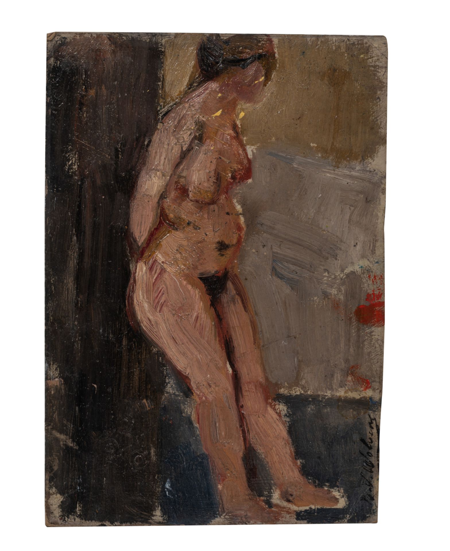 Henri Victor Wolvens (1896-1977), female nude, oil on cardboard, 24,5 x 35,5 cm - Bild 2 aus 4