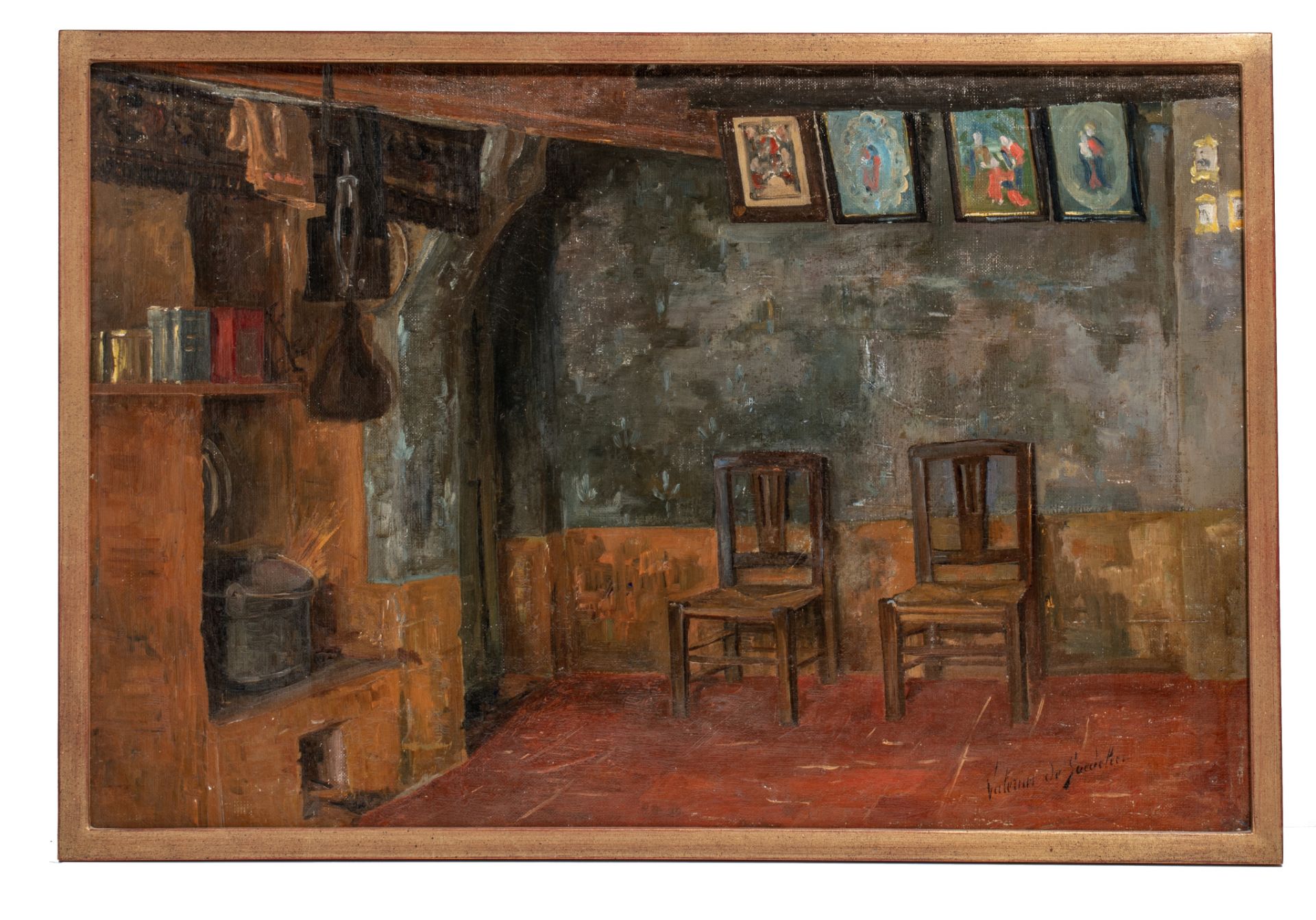 Valerius De Saedeleer (1867-1942), interior with two chairs, oil on canvas, 39 x 59 cm - Bild 2 aus 4