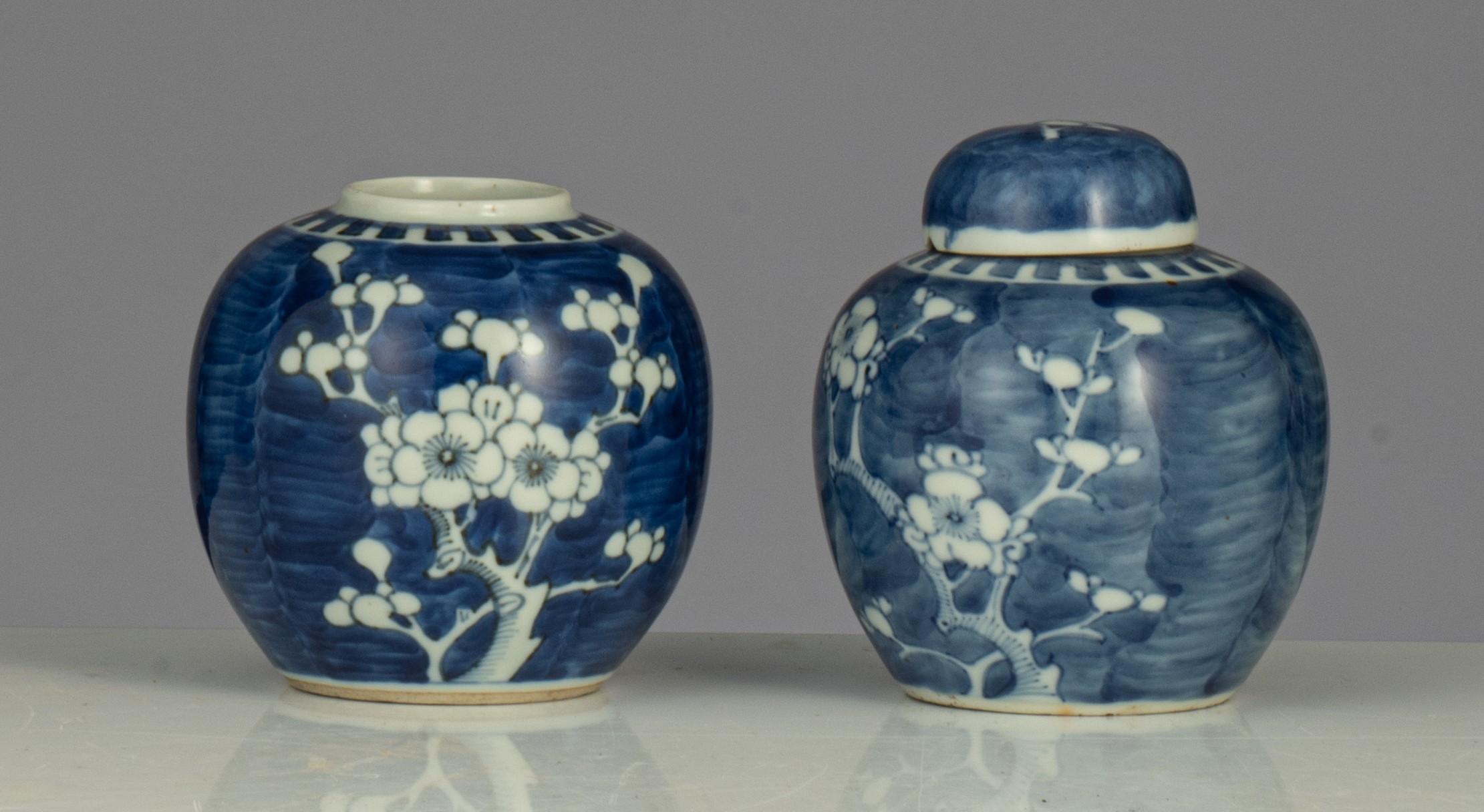 A collection of Chinese 'Prunus on cracked ice' pattern vases and jars, famille rose figures and pot - Image 25 of 37