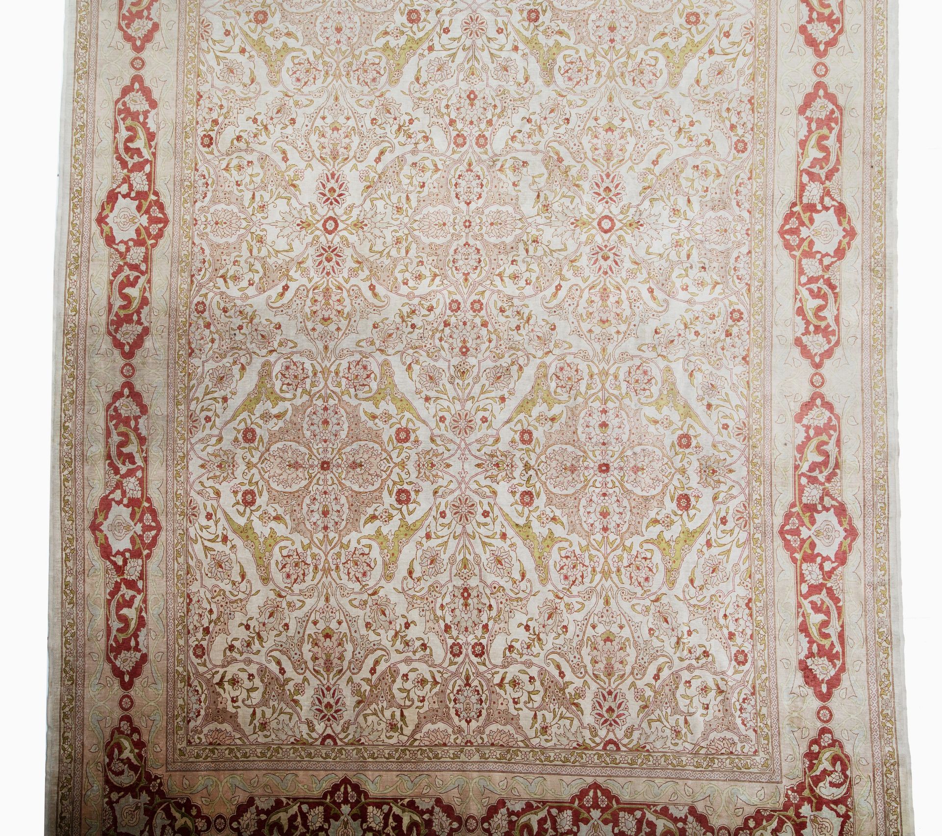 An Oriental silk on silk rug, floral decorated, signed, 201 x 301 cm - Image 6 of 8