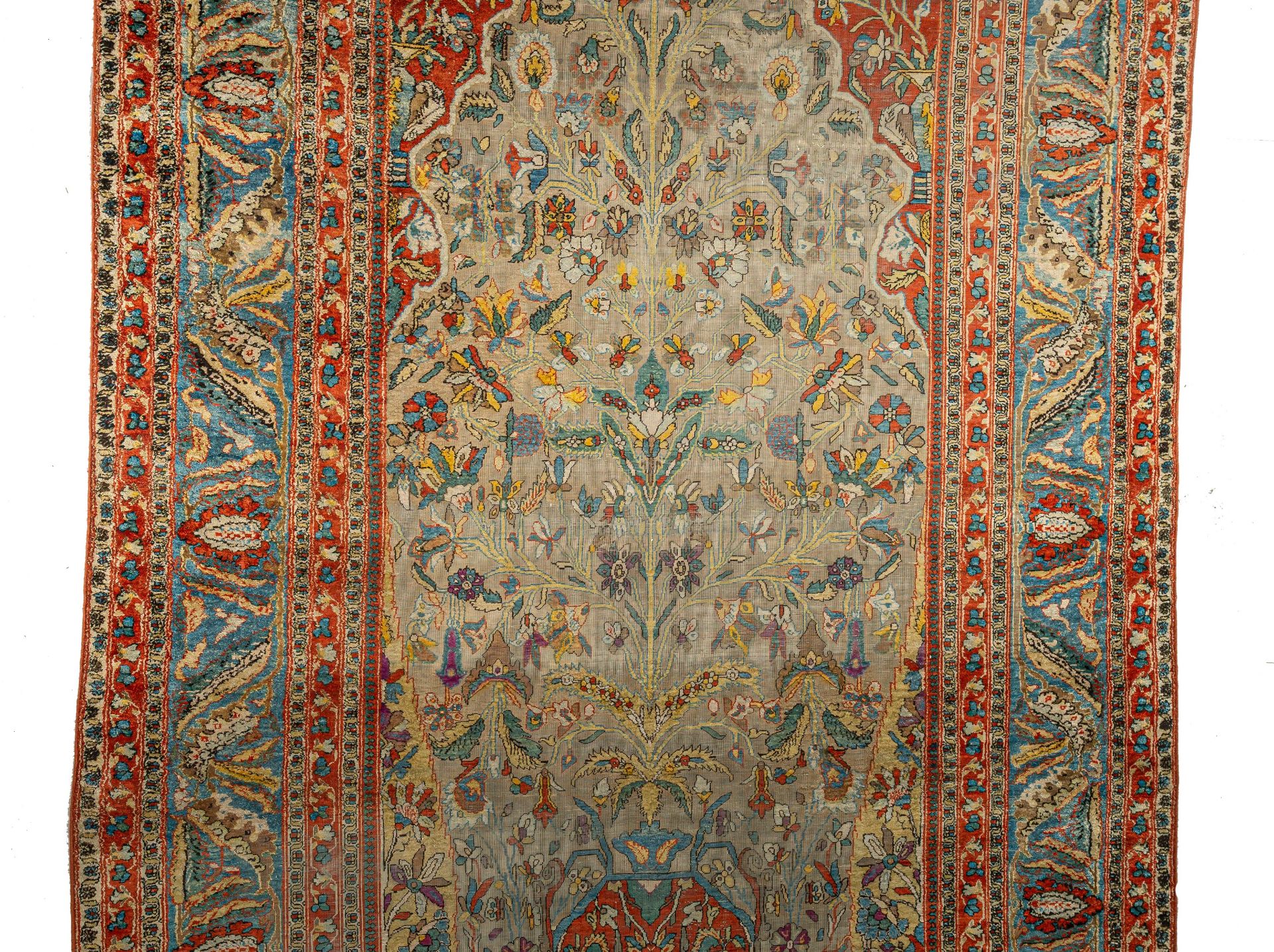 A Persian 'vase carpet', silk, 140 x 235 cm - Image 4 of 14