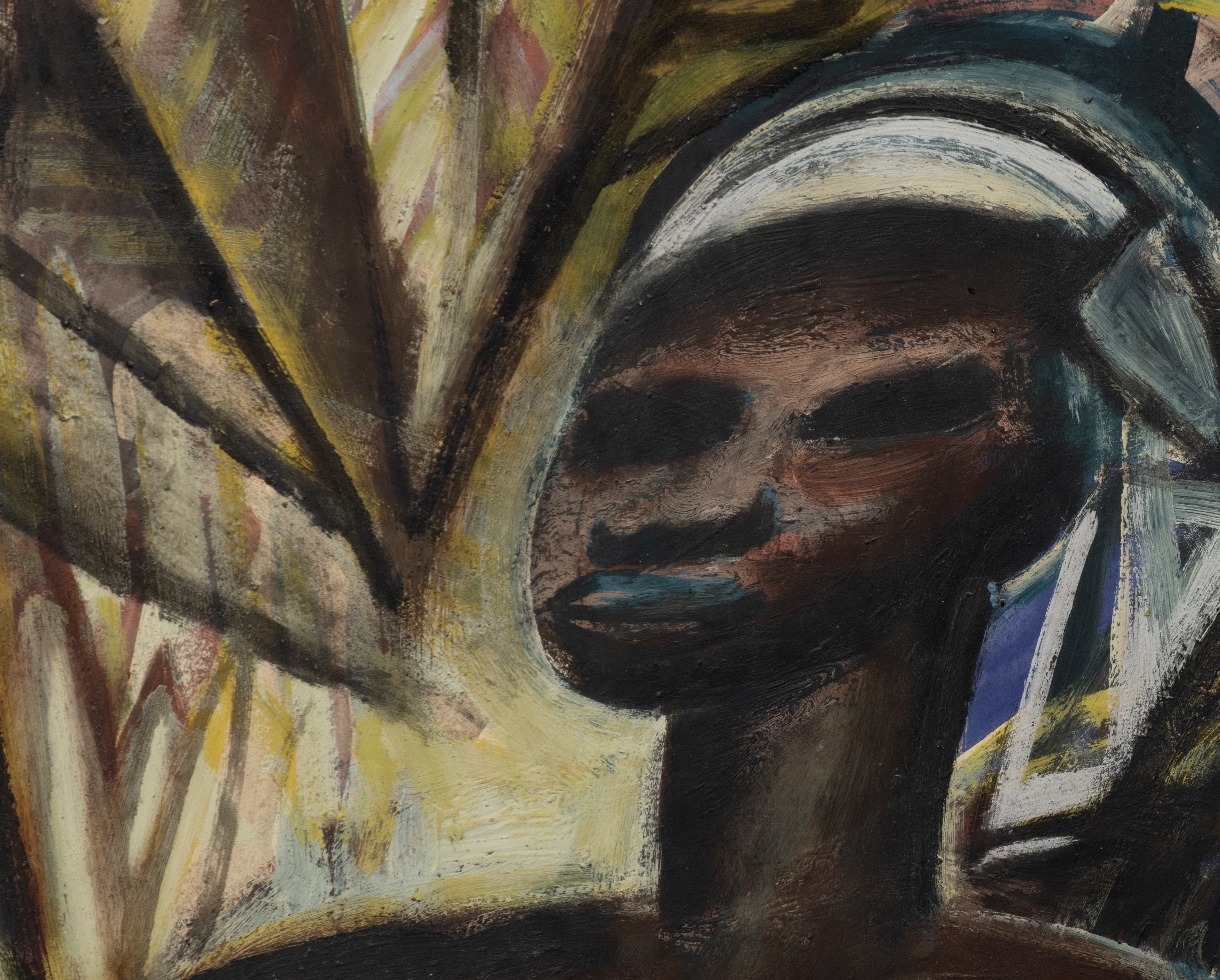 Floris Jespers (1889-1965), African Lady, oil on paper on fibre wood, 80 x 100 cm - Image 4 of 5