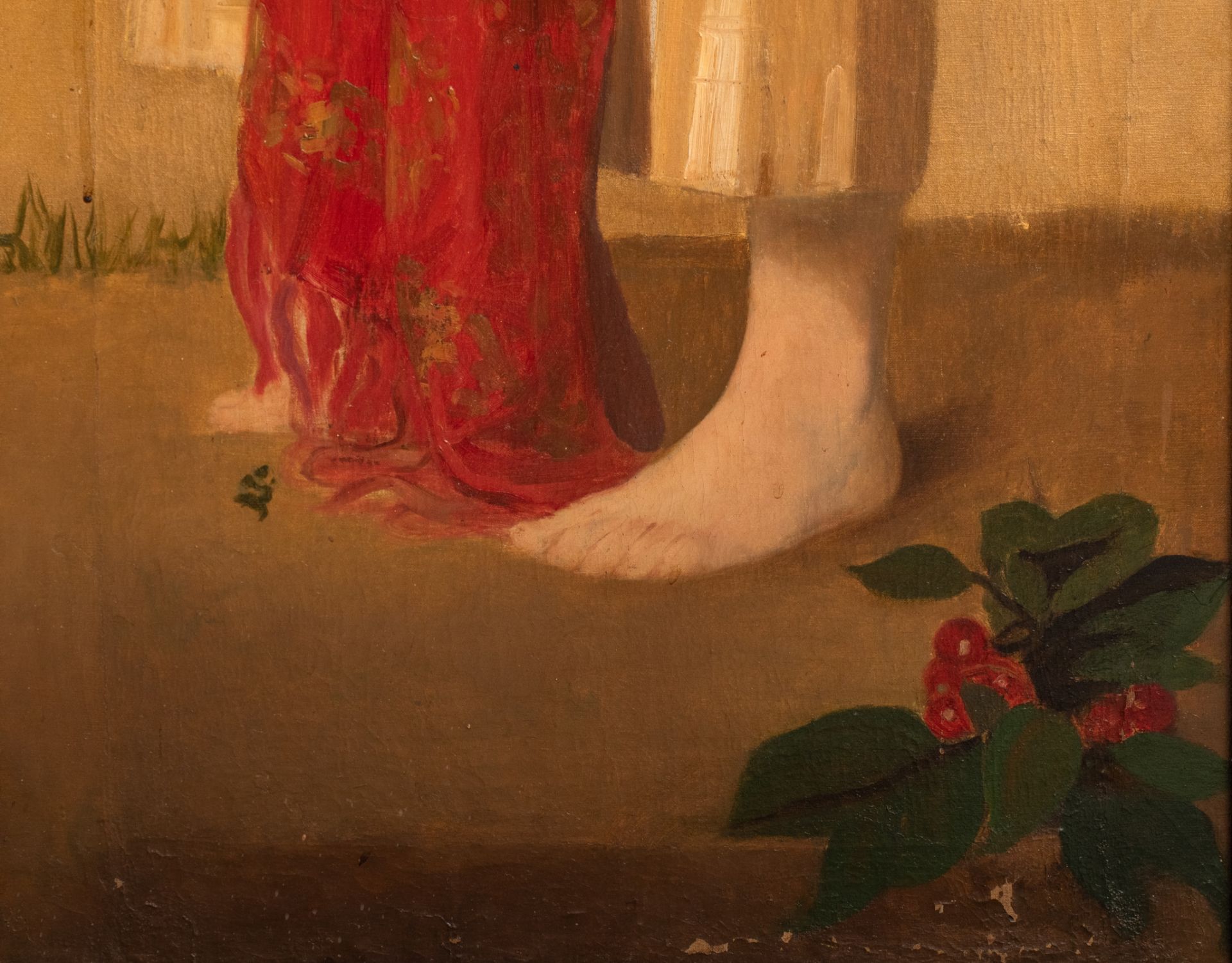 Attributed to Gustave Vanaise (1854-1902), Flora, oil on canvas, 50 x 181 cm - Bild 6 aus 6