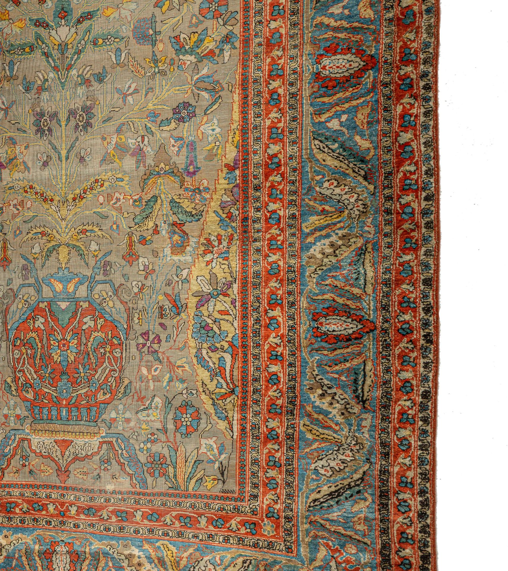 A Persian 'vase carpet', silk, 140 x 235 cm - Image 10 of 14