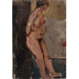 Henri Victor Wolvens (1896-1977), female nude, oil on cardboard, 24,5 x 35,5 cm