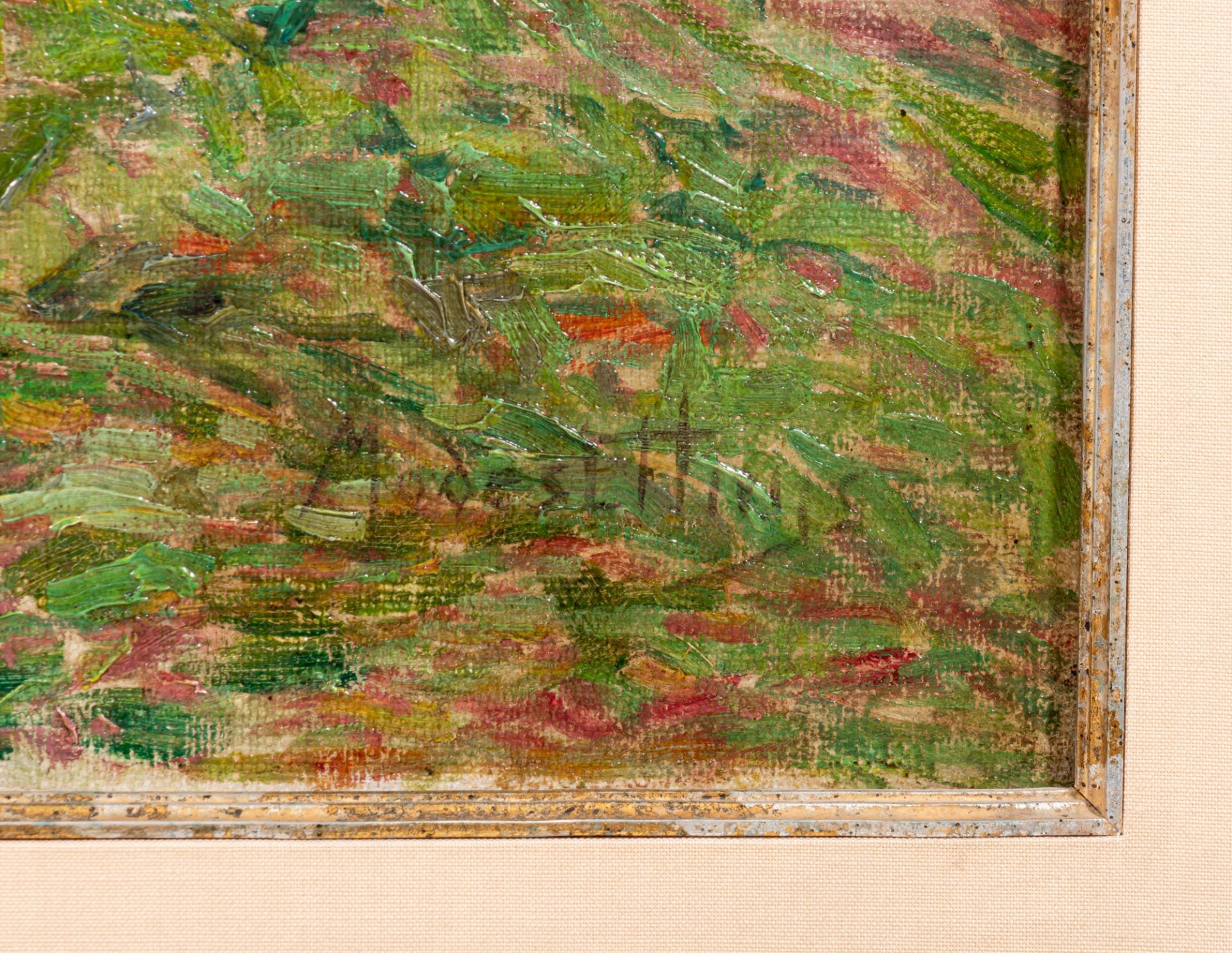 Modest Huys (1874-1932), 'Rode Daken', hilly landscape with farms, ca. 1908-10, oil on canvas, 47,5 - Bild 4 aus 7