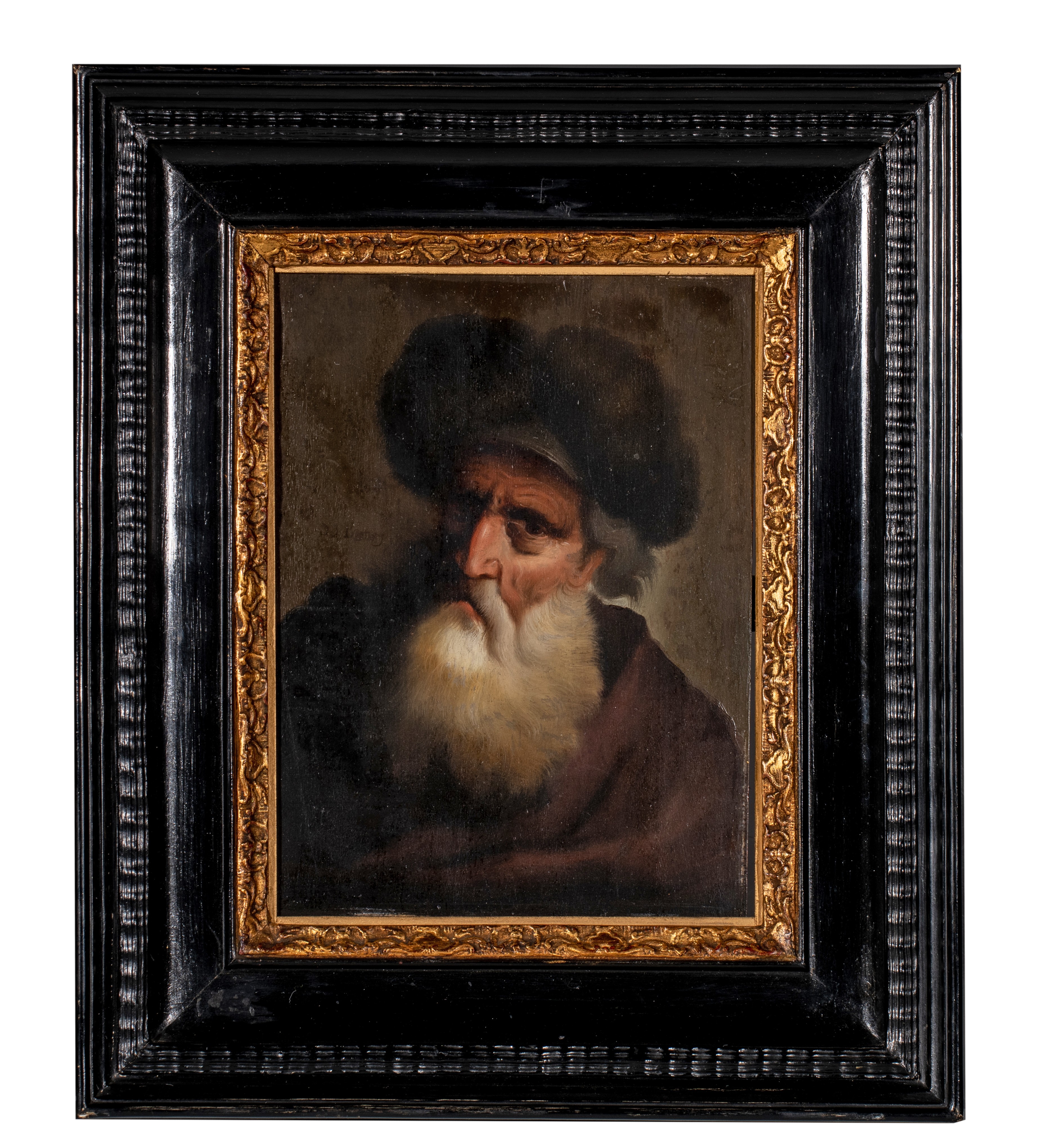 Christian Wilhelm Ernst Dietrich (1712-1774), portrait of a bearded man, oil on panel, 19,5 x 27 cm - Image 2 of 4