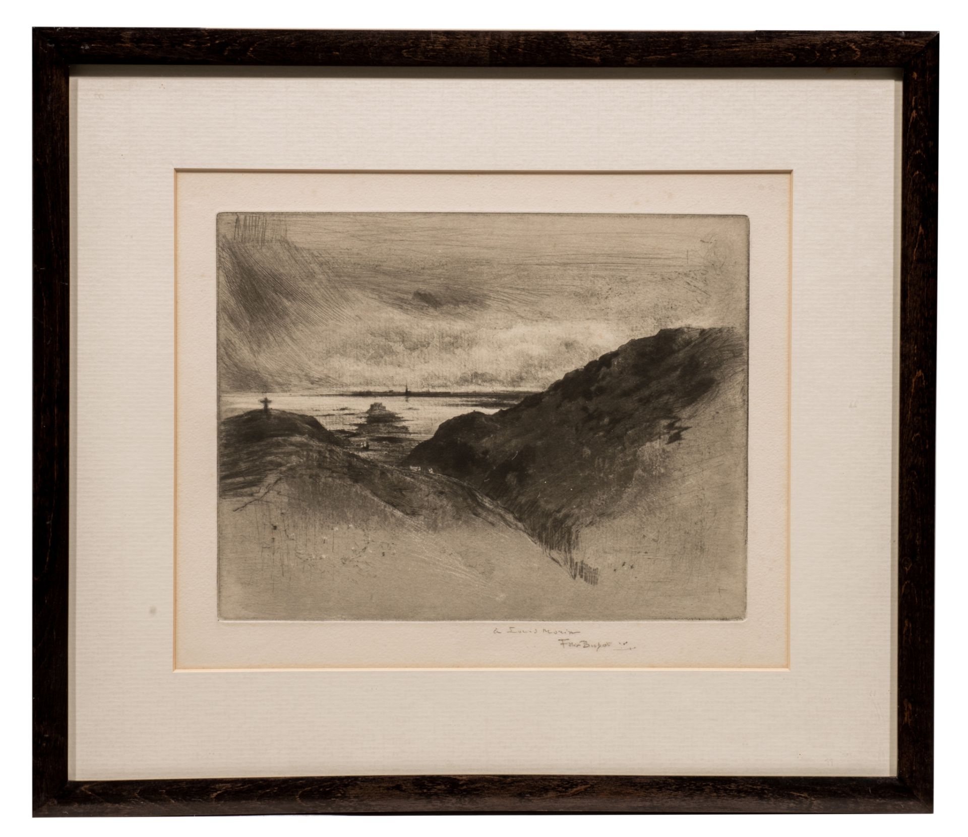 Felix Buhot (1847-1898), view of the dunes and the sea, etching and aquatint 22.5 x 29 cm. (8.8 x 11 - Bild 2 aus 5
