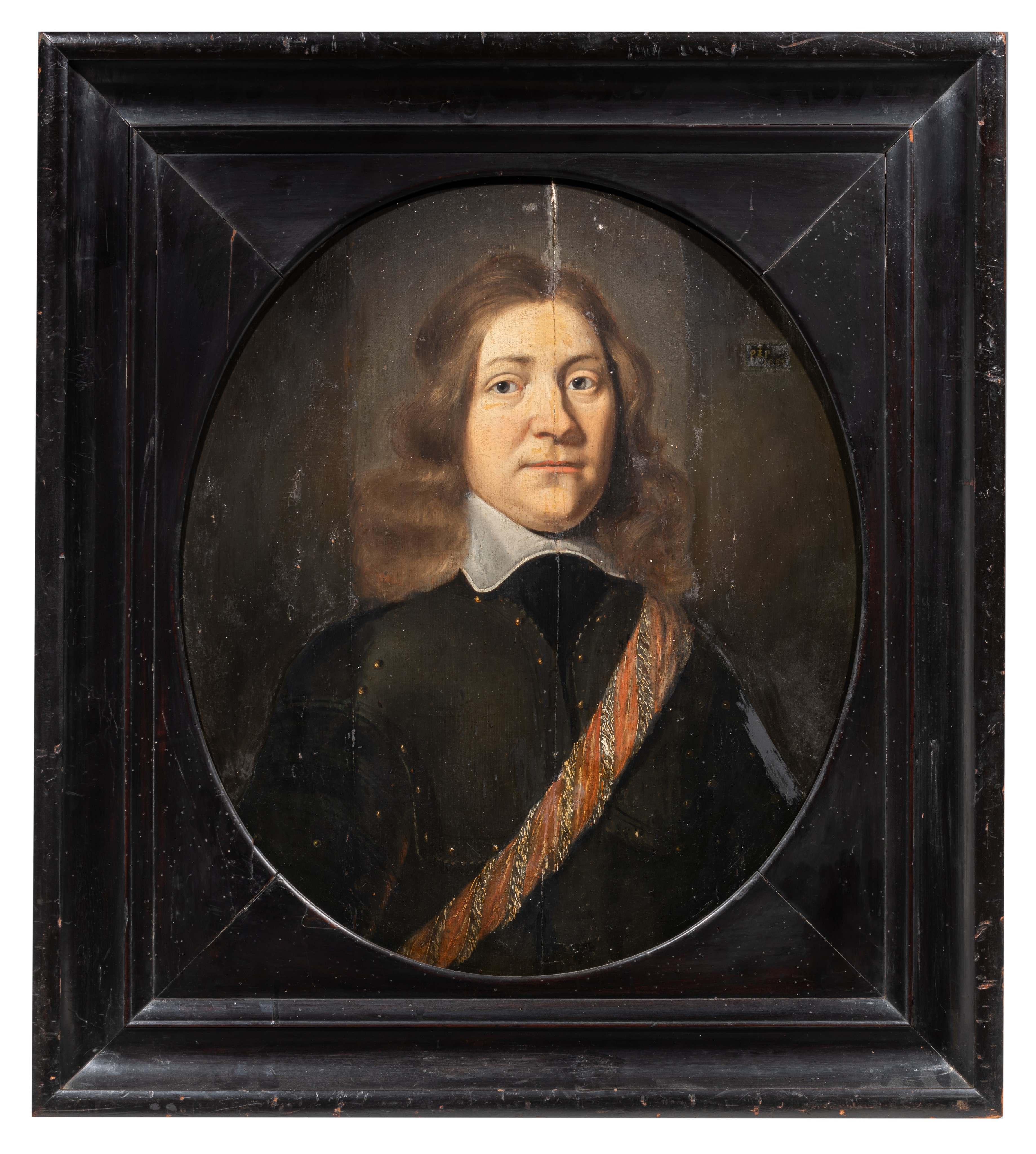 After Pieter Pourbus (1523-1584), the oval portrait of a nobleman, 1655, oil on oak, 53 x 62,5 cm - Image 2 of 6