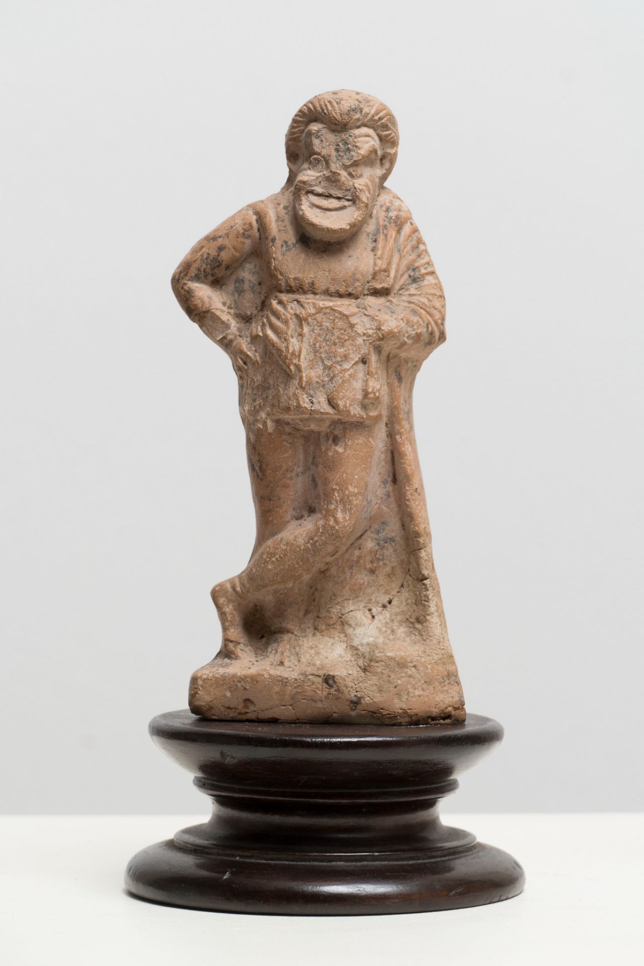 An antique terracotta figurine of a comic actor, Greece, ca. 350 B.C., H 15,2 cm