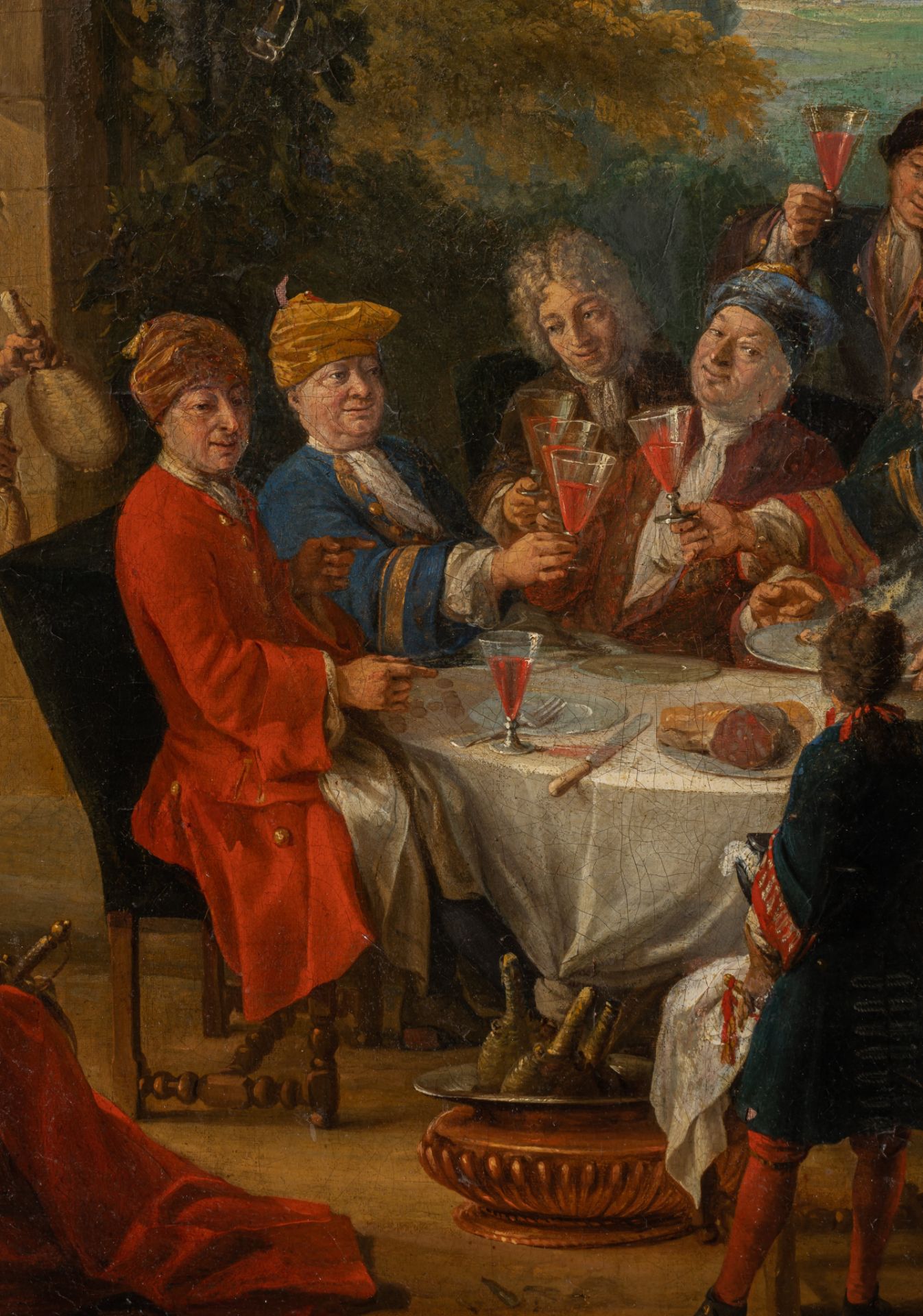 Attrib. to Etienne Jeaurat (1699-1789), the village fair, mid 18thC, oil on canvas, 74 x 92,5 cm - Bild 7 aus 8