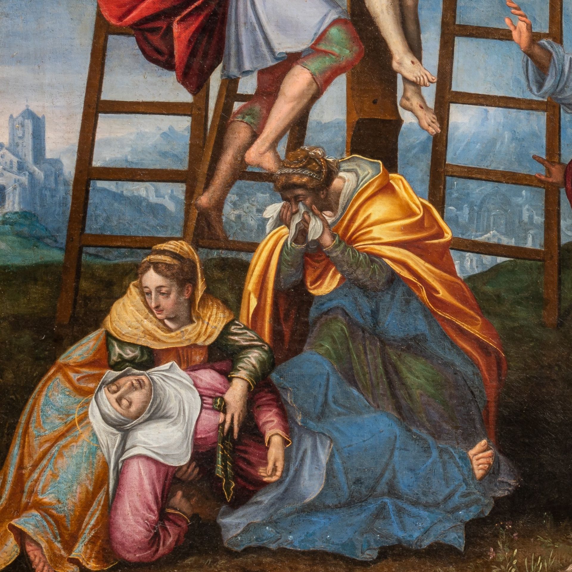 Attrib. to Daniele da Volterra Ricciarelli (1509-1566), the descent from the cross, oil on canvas 49 - Bild 5 aus 6