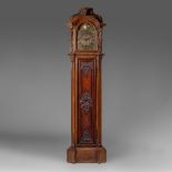 A Regence carved oak longcase clock, the added mechanism by Henry Ronge, London, H 232 cm