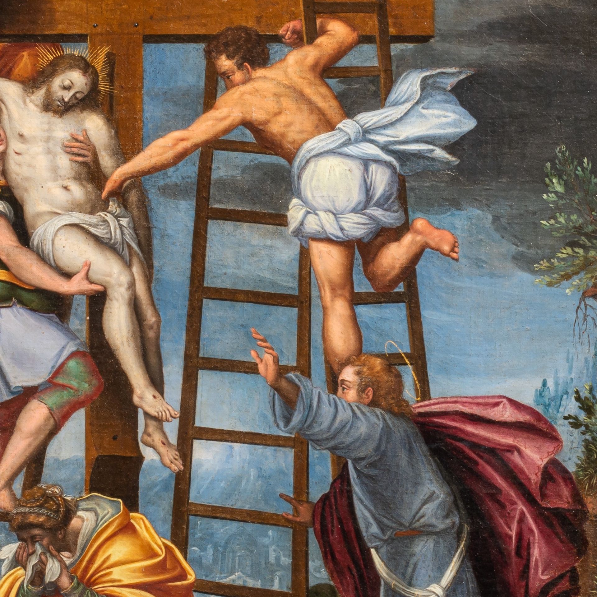 Attrib. to Daniele da Volterra Ricciarelli (1509-1566), the descent from the cross, oil on canvas 49 - Bild 6 aus 6