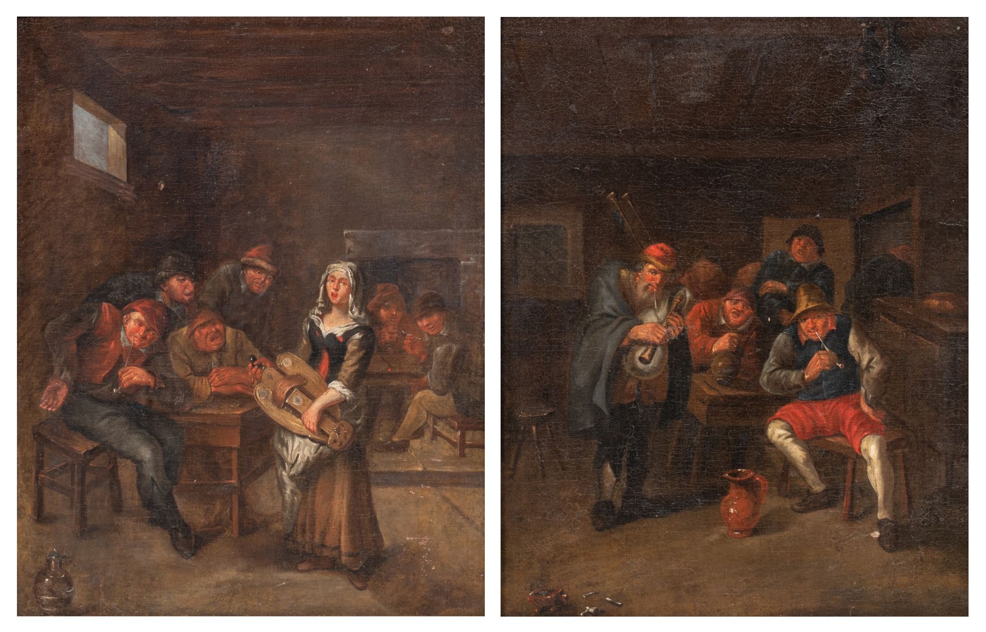 Egbert Van Heemskerck (1610-1680), pair of paintings representing a colourful company in a tavern, o