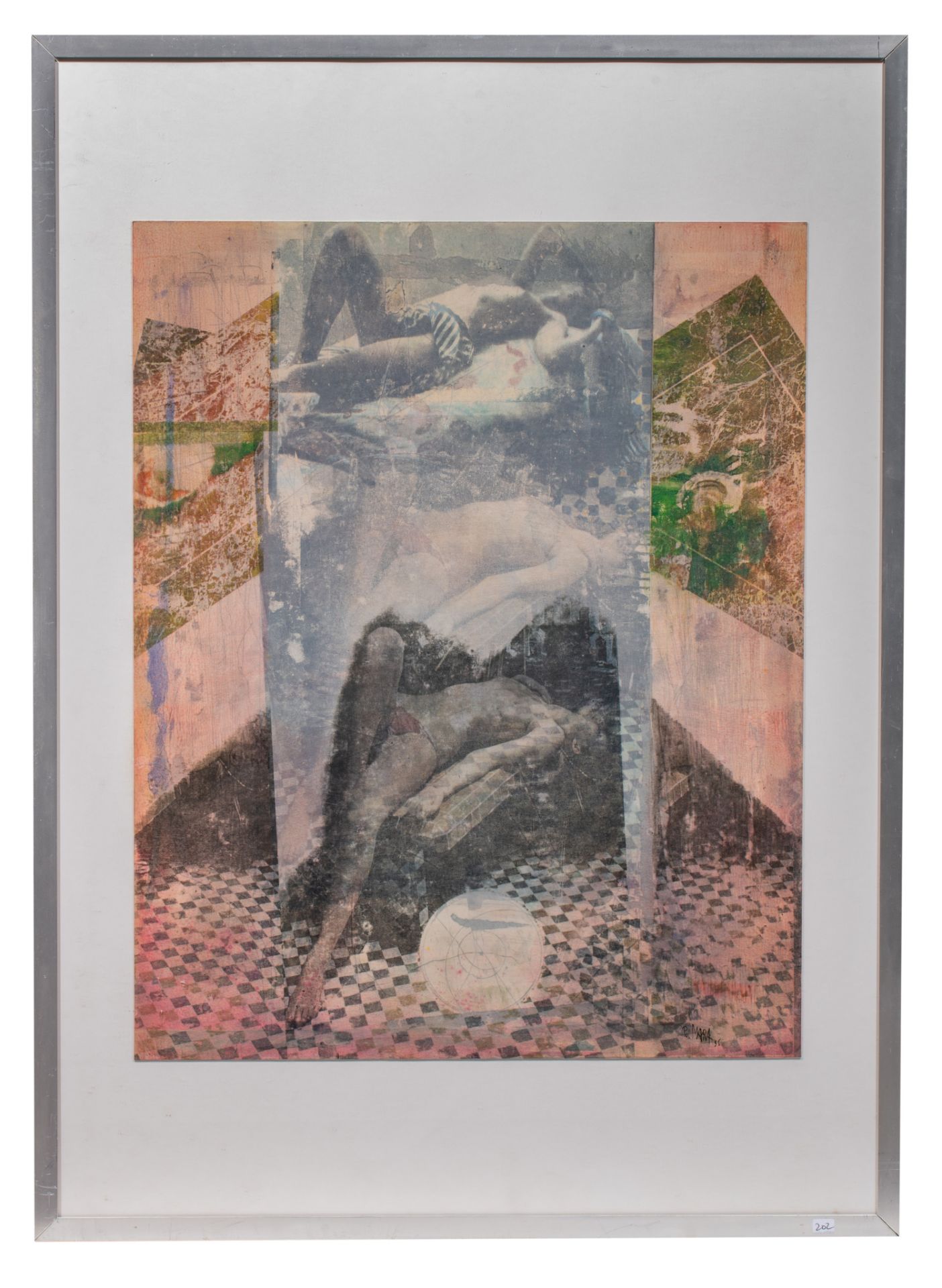 Pol Mara (1920-1998), 'Levitation', watercolour on silk marouflated on hardboard, 1995, 100 x 72 cm. - Bild 2 aus 6